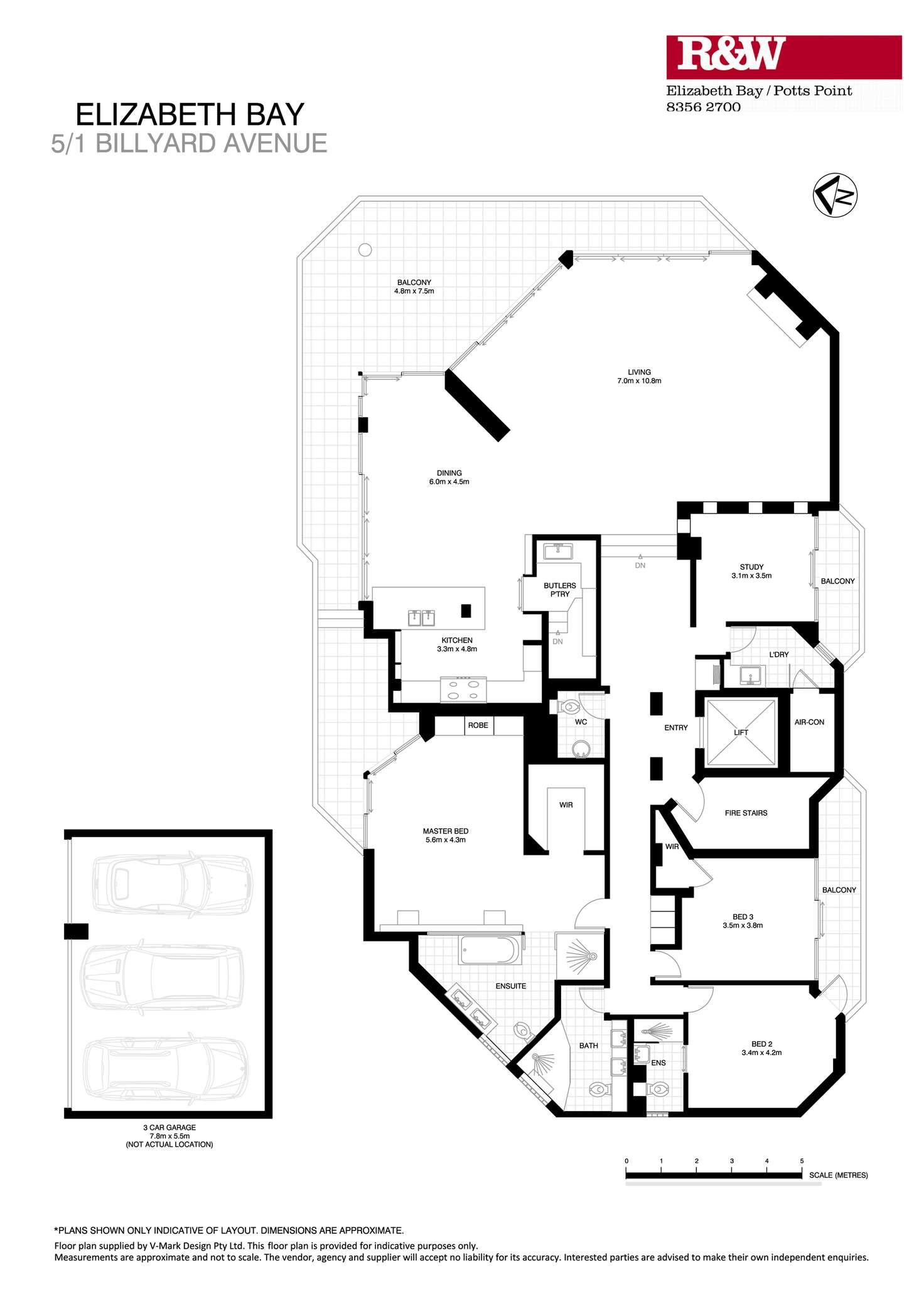 Floorplan of Homely apartment listing, 5/1 Billyard Avenue, Elizabeth Bay NSW 2011