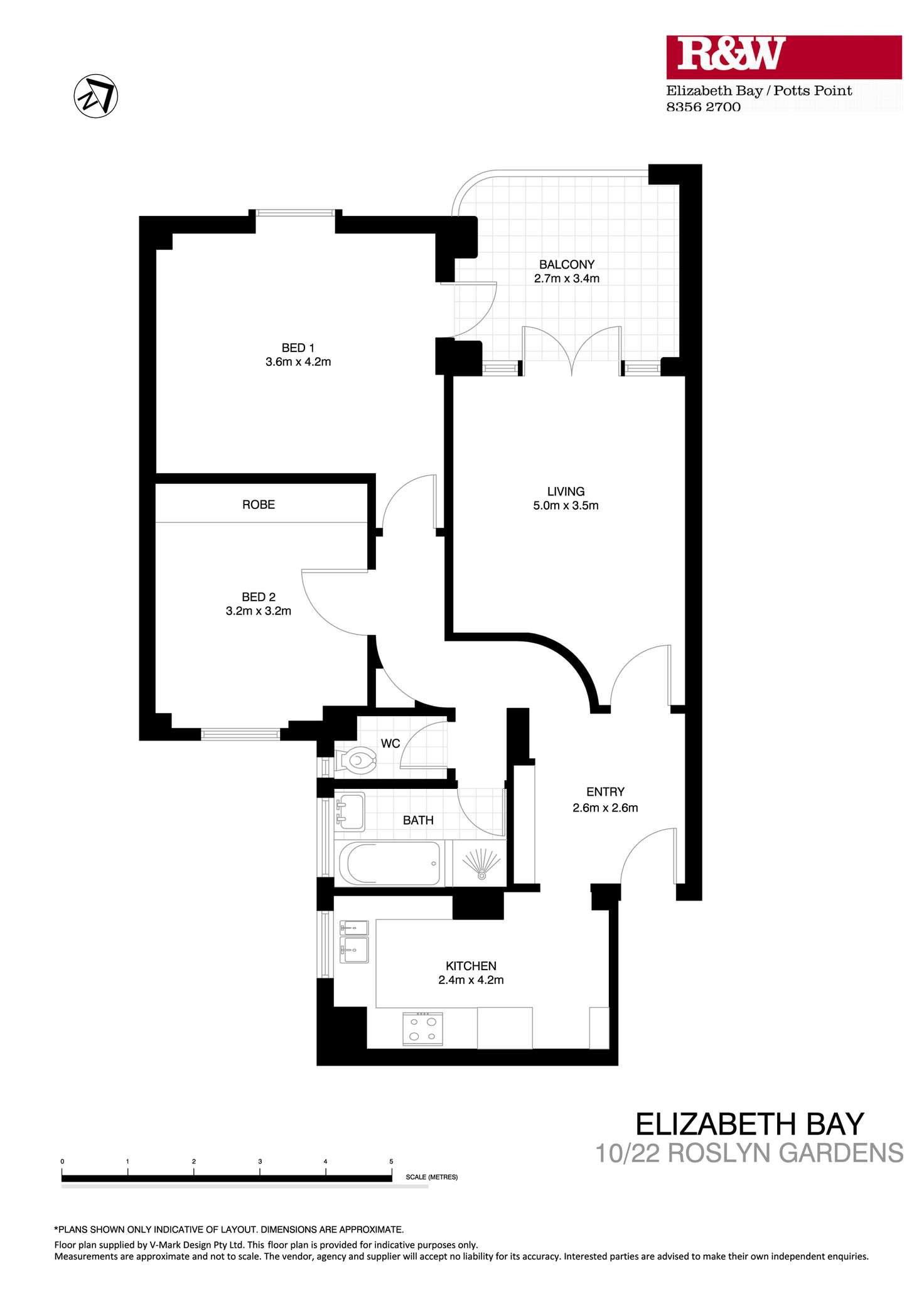Floorplan of Homely apartment listing, 10/22 Roslyn Gardens, Elizabeth Bay NSW 2011