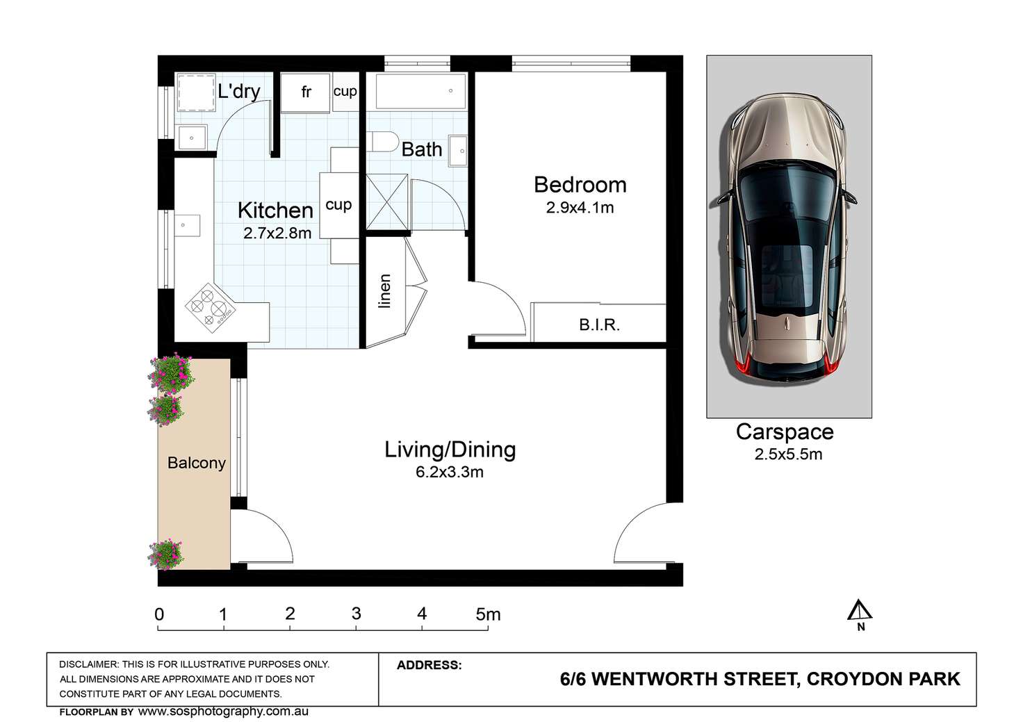 Floorplan of Homely unit listing, 6/6 Wentworth Street, Croydon Park NSW 2133