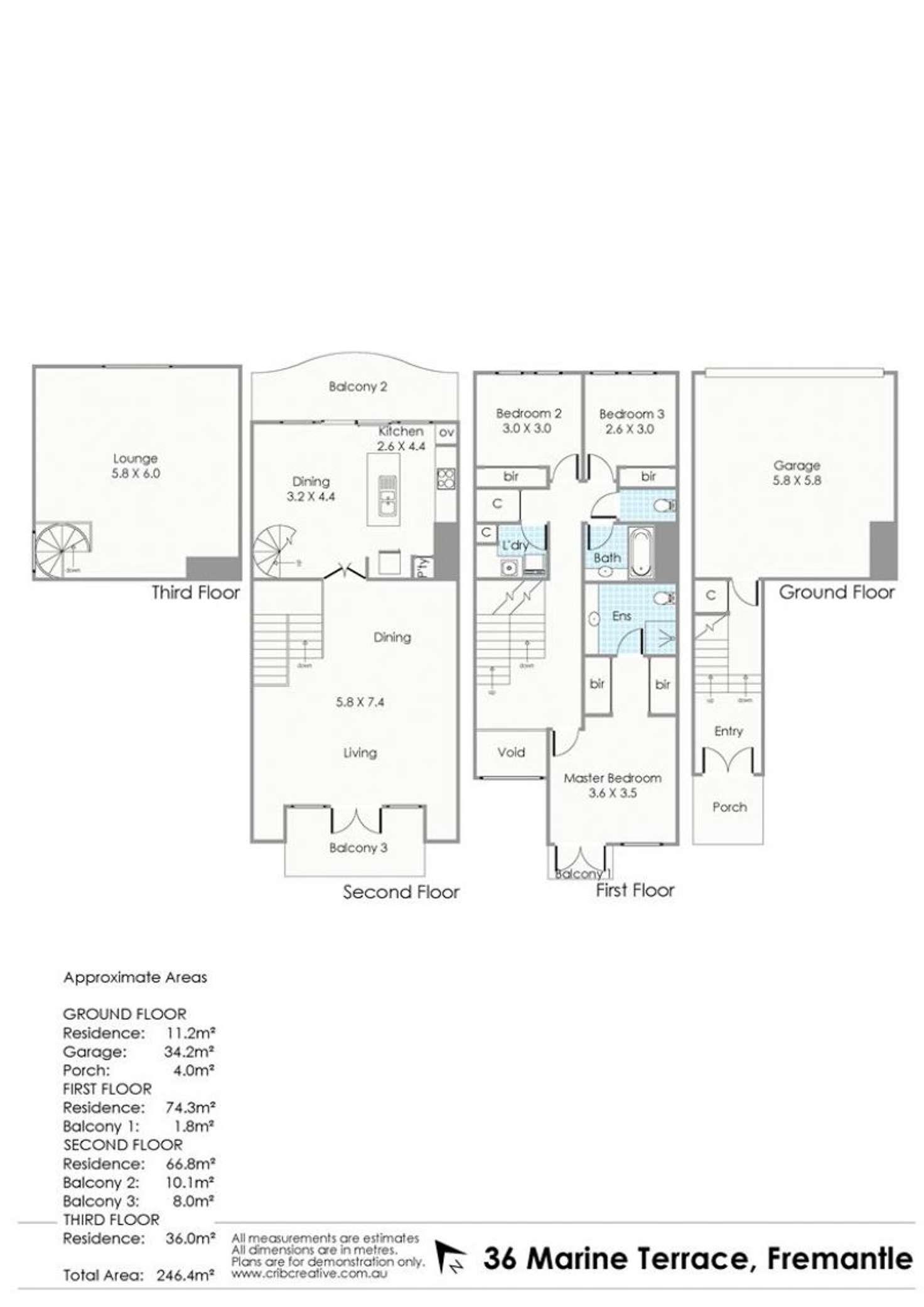 Floorplan of Homely townhouse listing, 36 Marine Terrace, Fremantle WA 6160