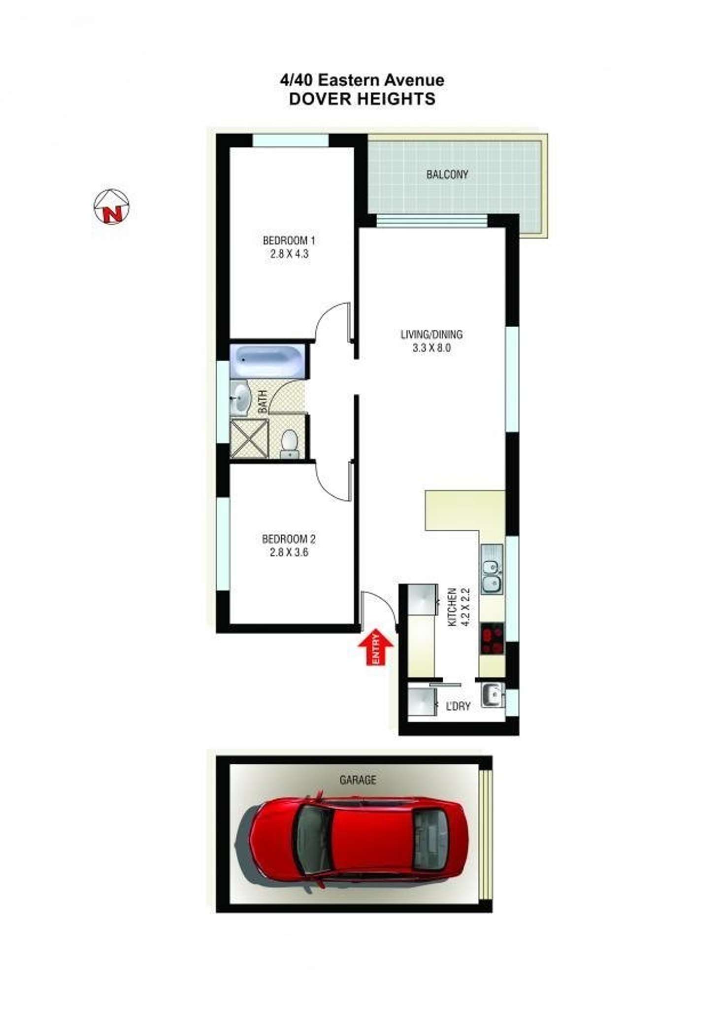 Floorplan of Homely apartment listing, 4/40 Eastern Avenue, Vaucluse NSW 2030