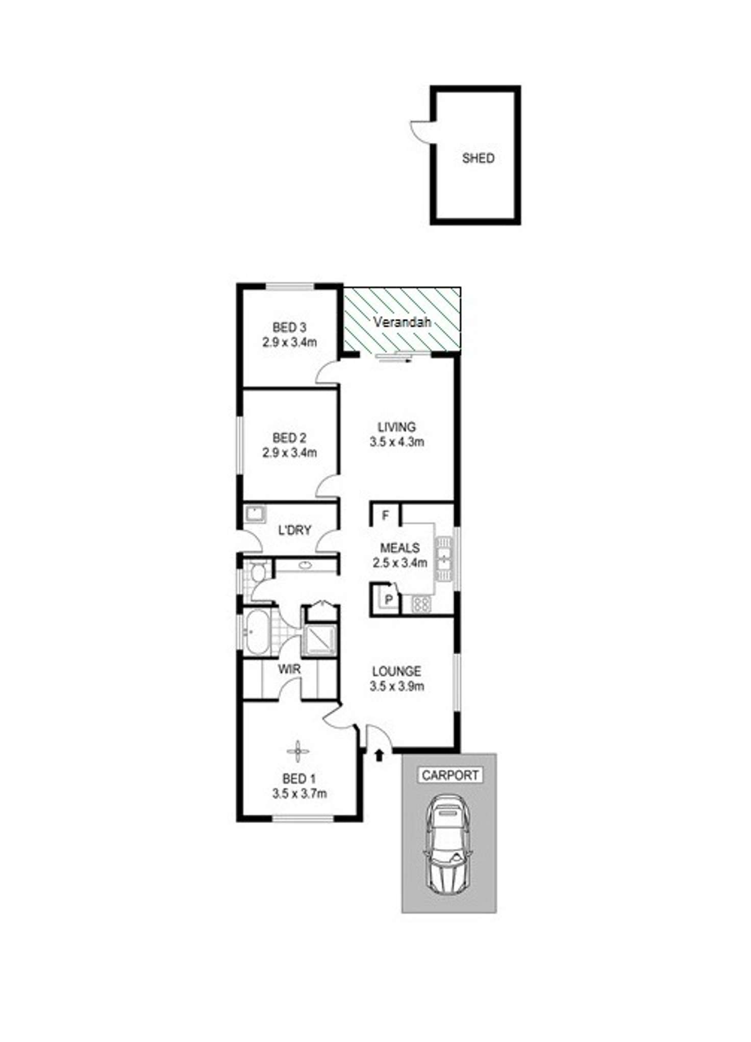 Floorplan of Homely unit listing, Address available on request