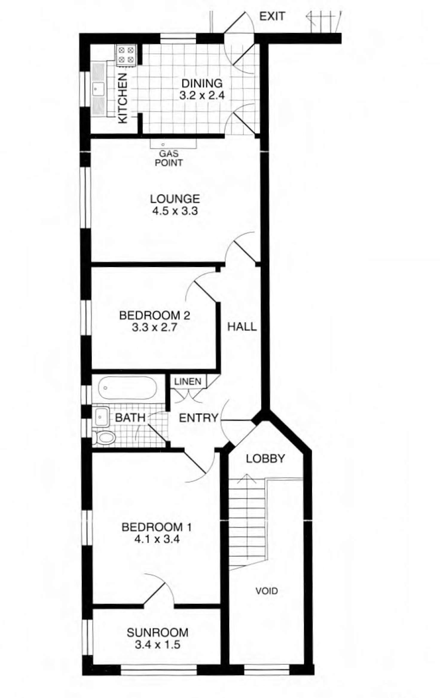 Floorplan of Homely unit listing, 3/93 Charlotte Street, Ashfield NSW 2131