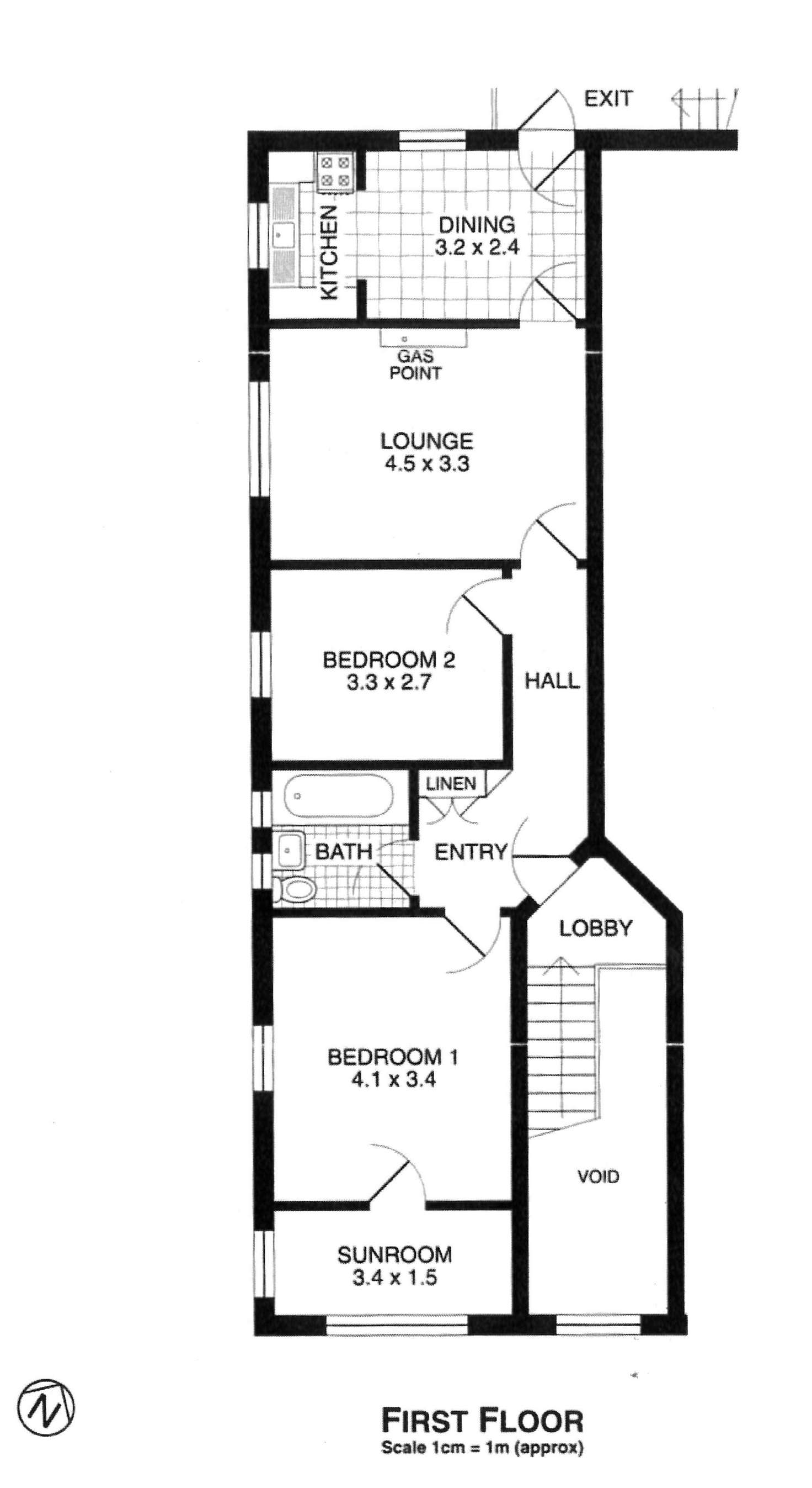 Floorplan of Homely unit listing, 1/93 Charlotte Street, Ashfield NSW 2131