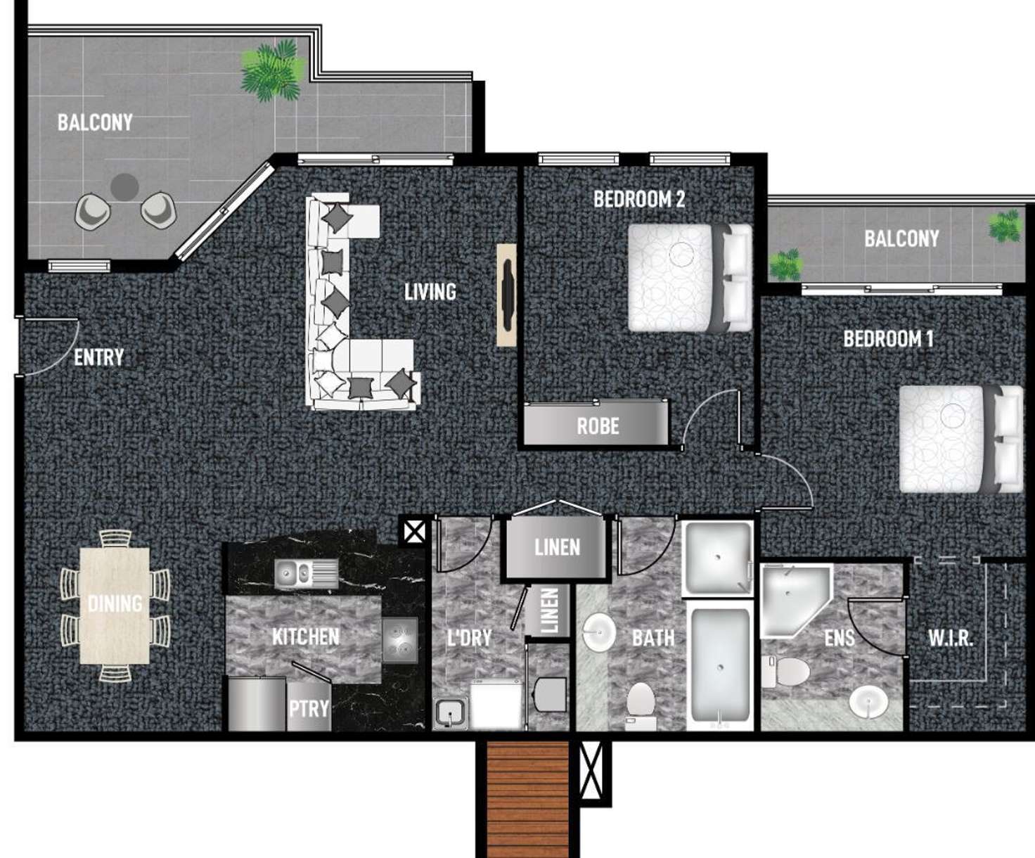 Floorplan of Homely unit listing, 4006/56 Wharf Street, Kangaroo Point QLD 4169