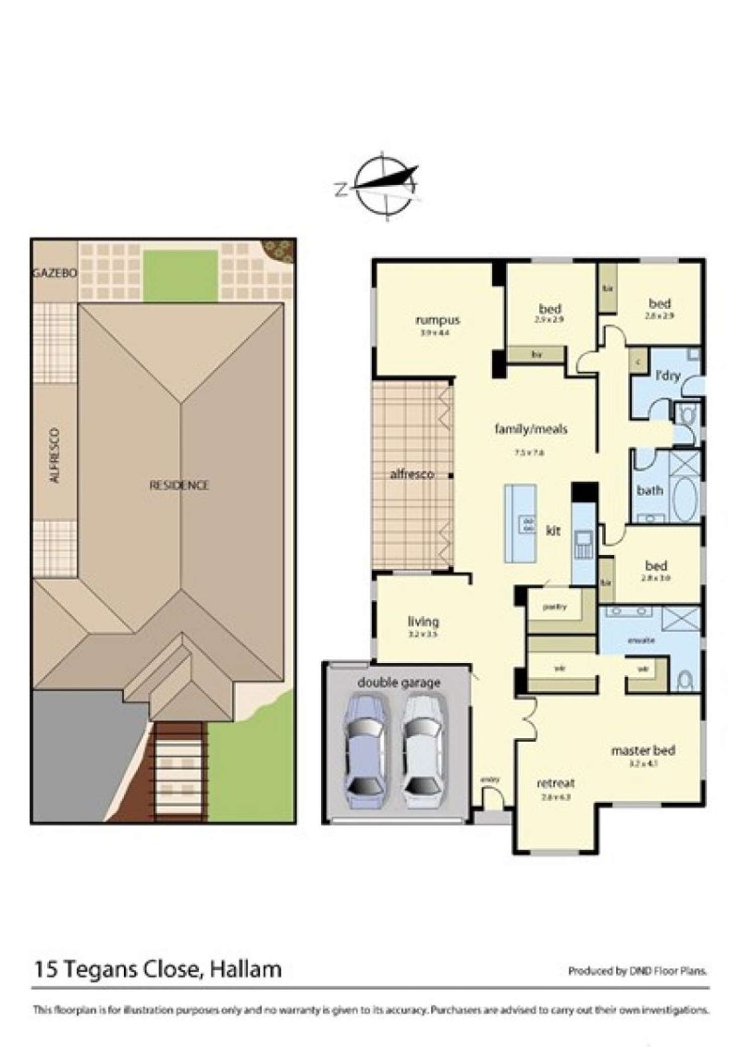 Floorplan of Homely house listing, 15 Tegans Close, Hallam VIC 3803