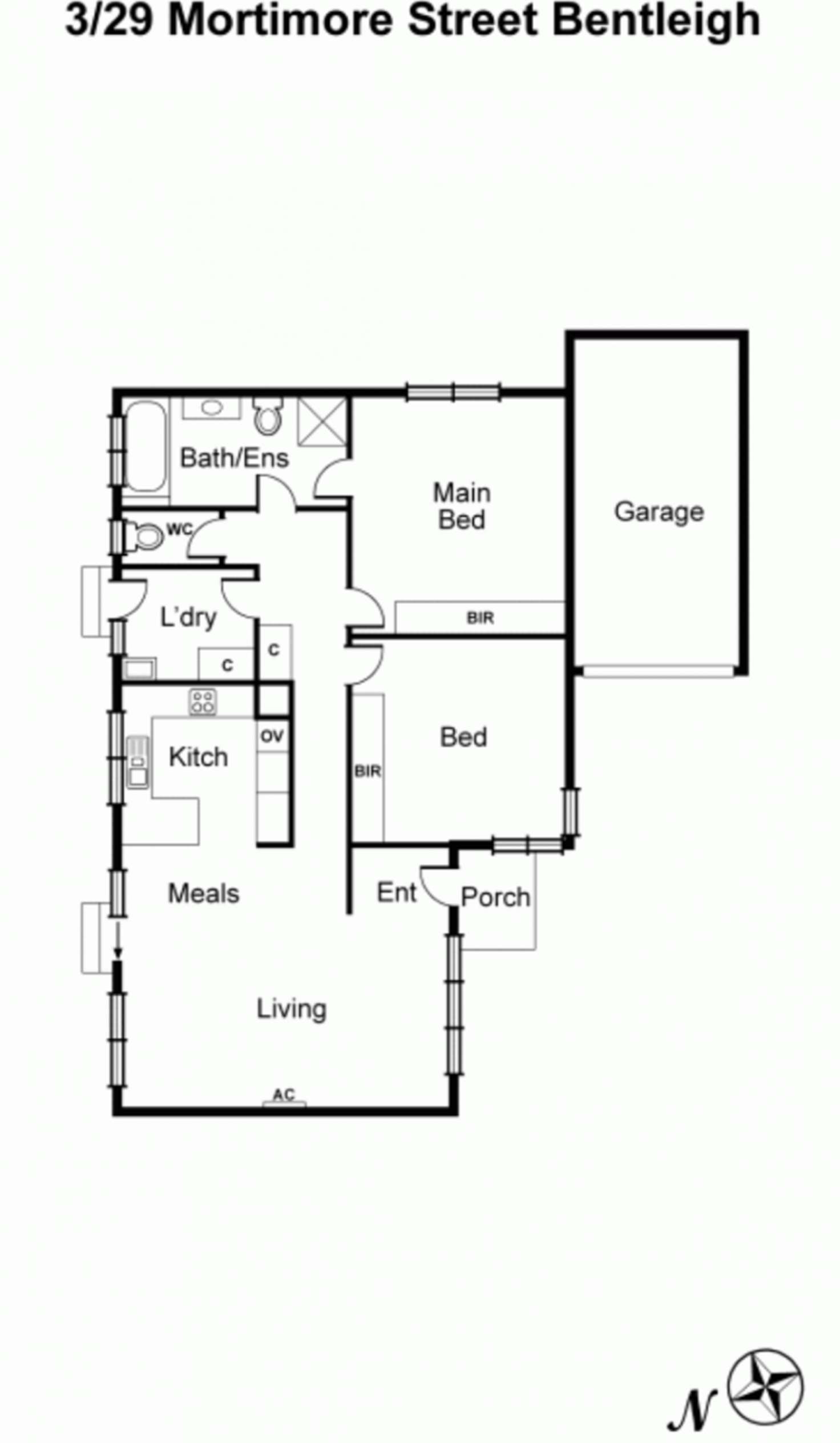 Floorplan of Homely villa listing, 3/29 Mortimore St, Bentleigh VIC 3204
