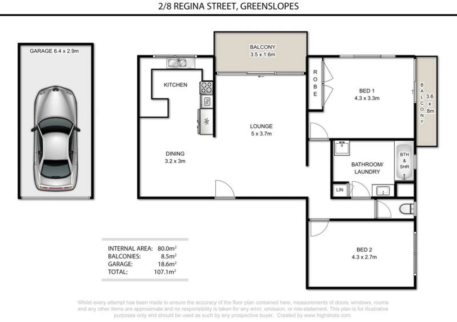 Floorplan of Homely apartment listing, 2/8 Regina Street, Stones Corner QLD 4120