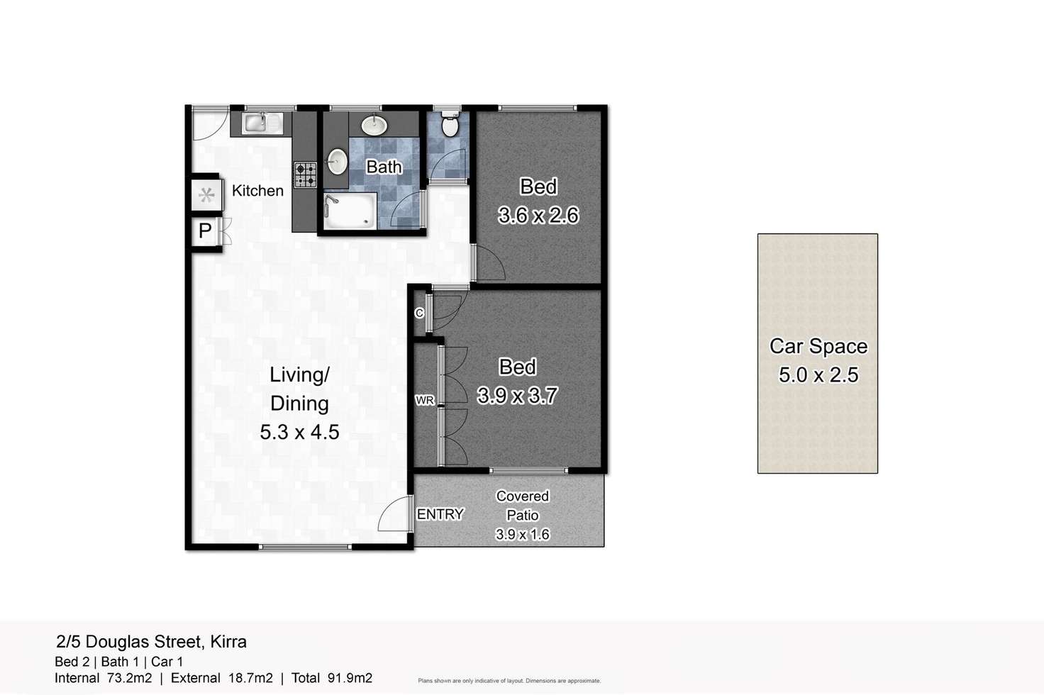 Floorplan of Homely unit listing, 2/5 Douglas Street, Coolangatta QLD 4225