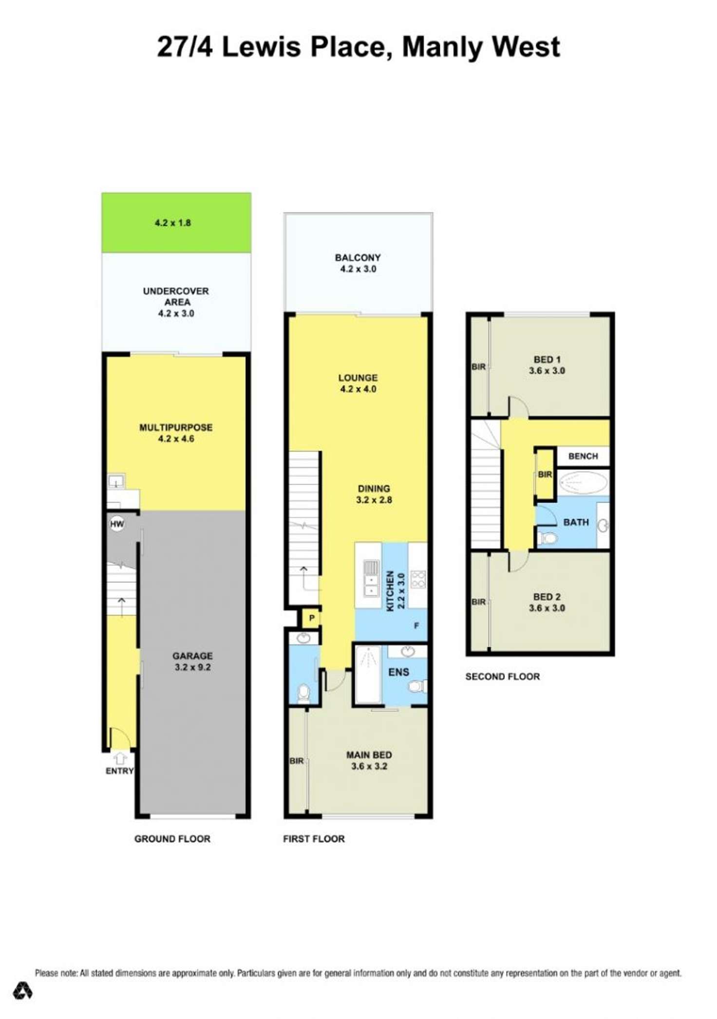 Floorplan of Homely townhouse listing, 27/4 Lewis Place, Manly West QLD 4179