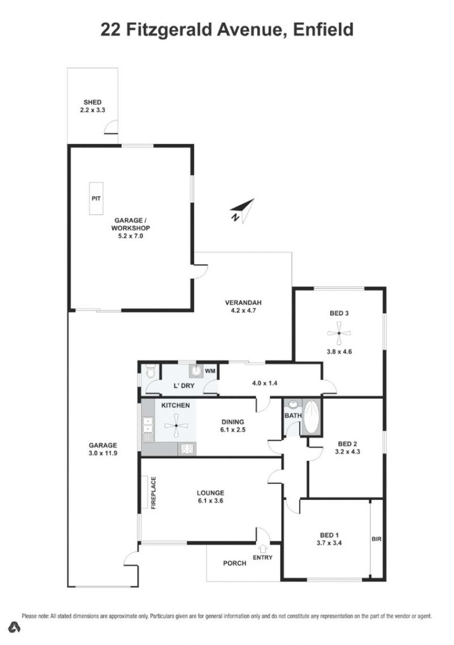Floorplan of Homely house listing, 22 Fitzgerald Avenue, Enfield SA 5085