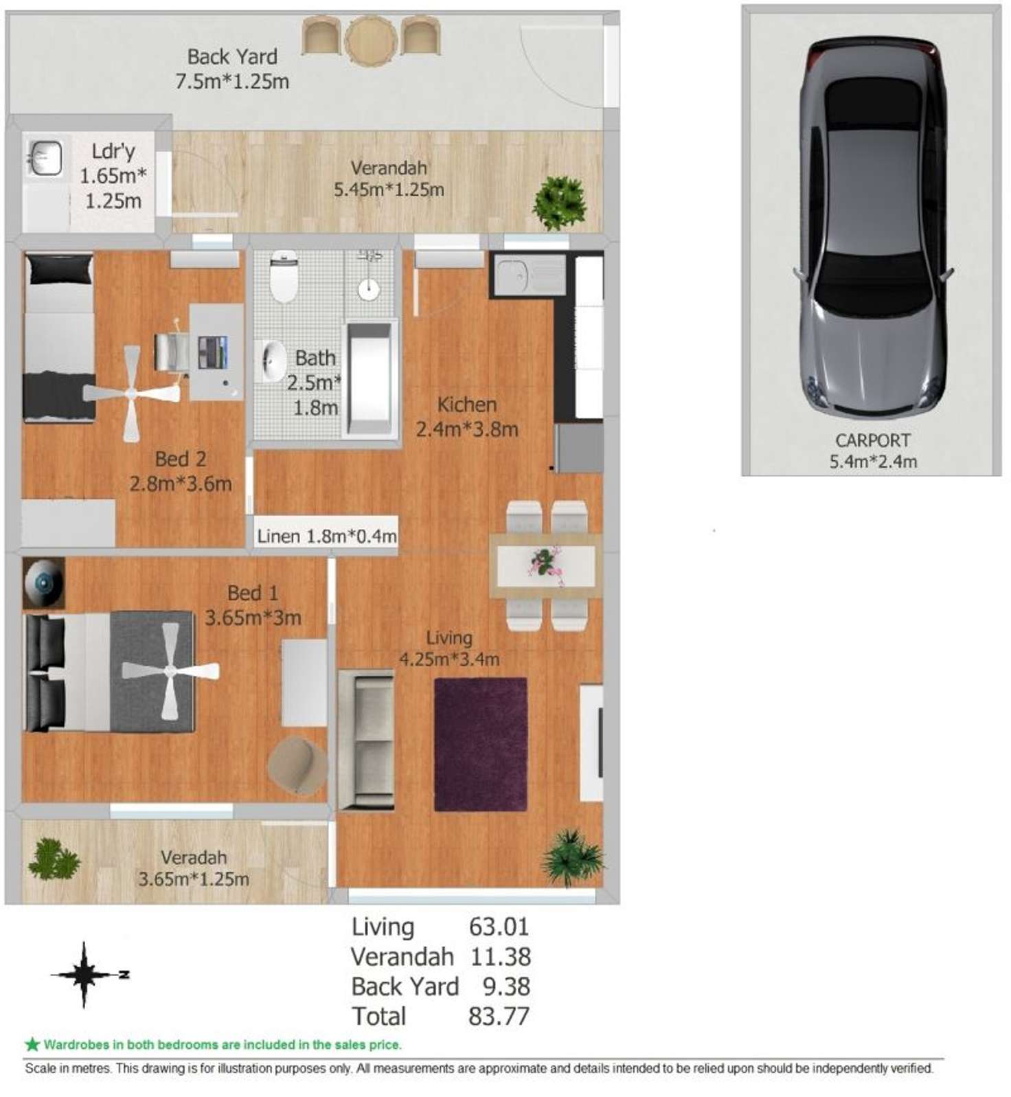 Floorplan of Homely unit listing, 2/11 Glengyle Terrace, Glandore SA 5037