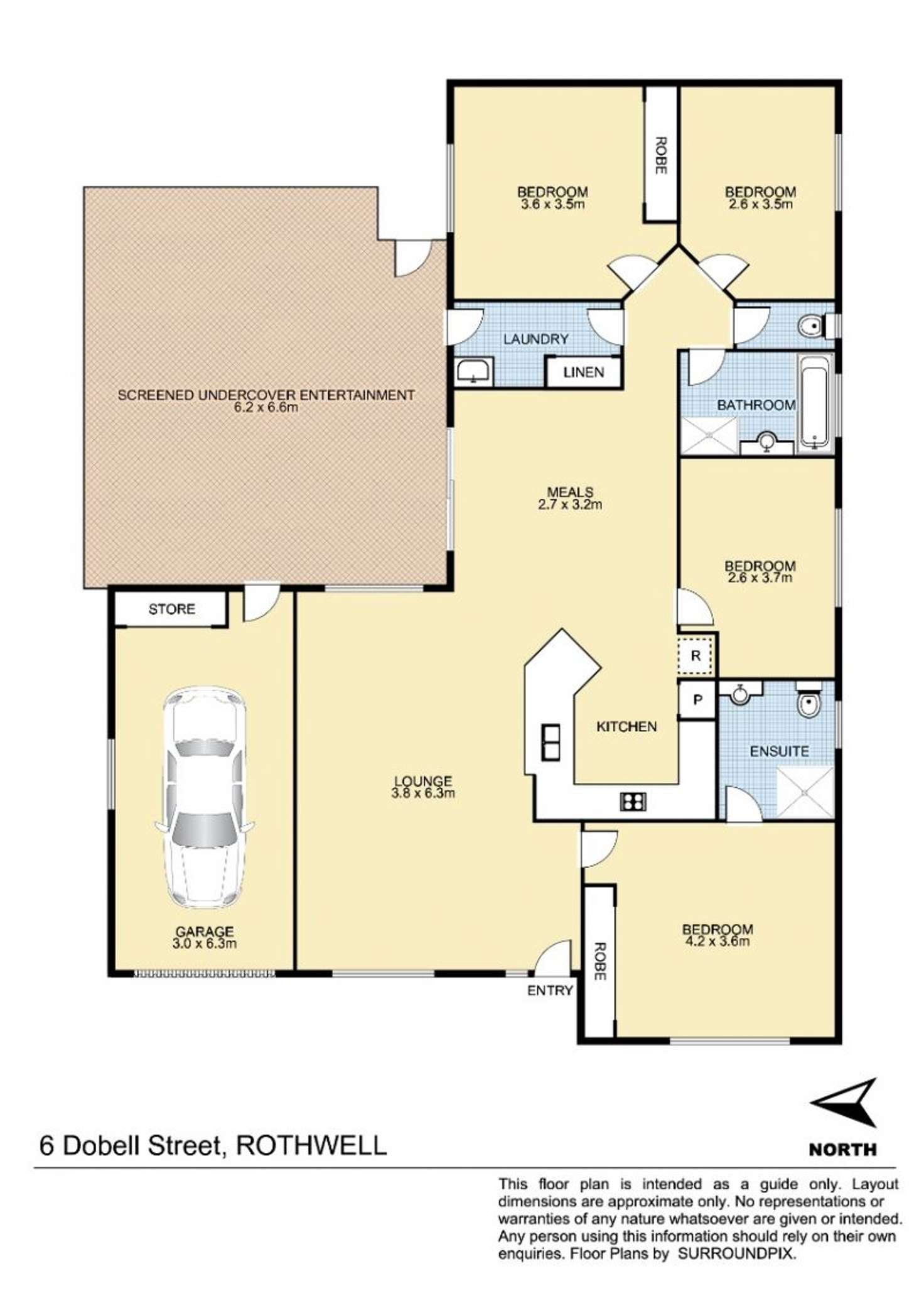 Floorplan of Homely house listing, 6 Dobell Street, Rothwell QLD 4022