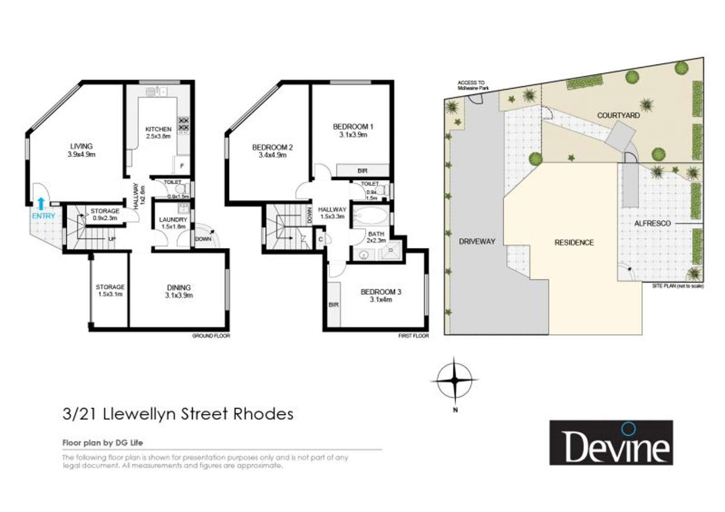 Floorplan of Homely townhouse listing, 3/21 Llewellyn Street, Rhodes NSW 2138