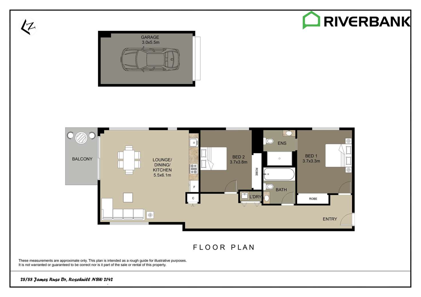 Floorplan of Homely unit listing, 28/88 James Ruse Drive, Rosehill NSW 2142