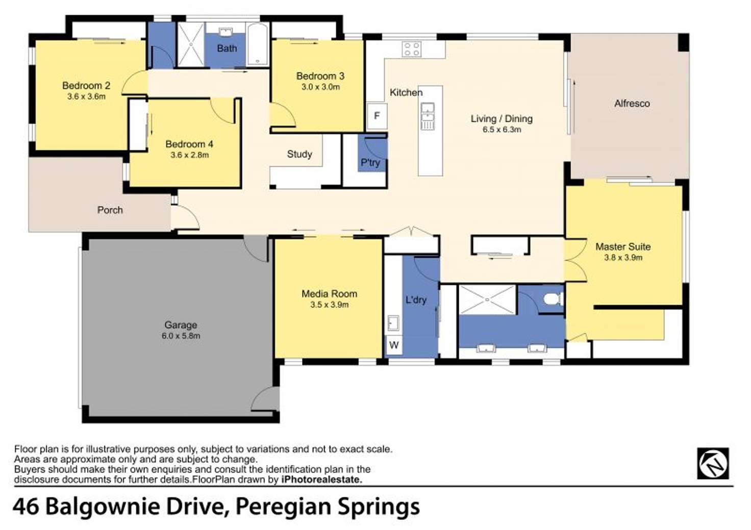 Floorplan of Homely house listing, 46 Balgownie Drive, Peregian Springs QLD 4573