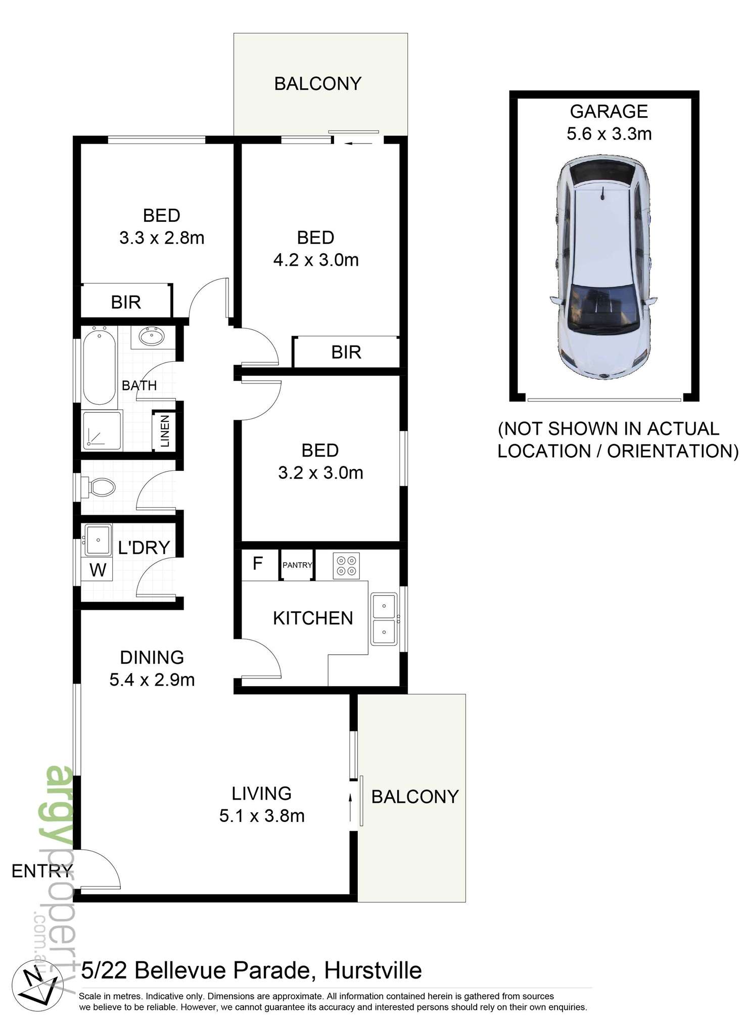 Floorplan of Homely unit listing, 5/22 Bellevue Parade, Hurstville NSW 2220