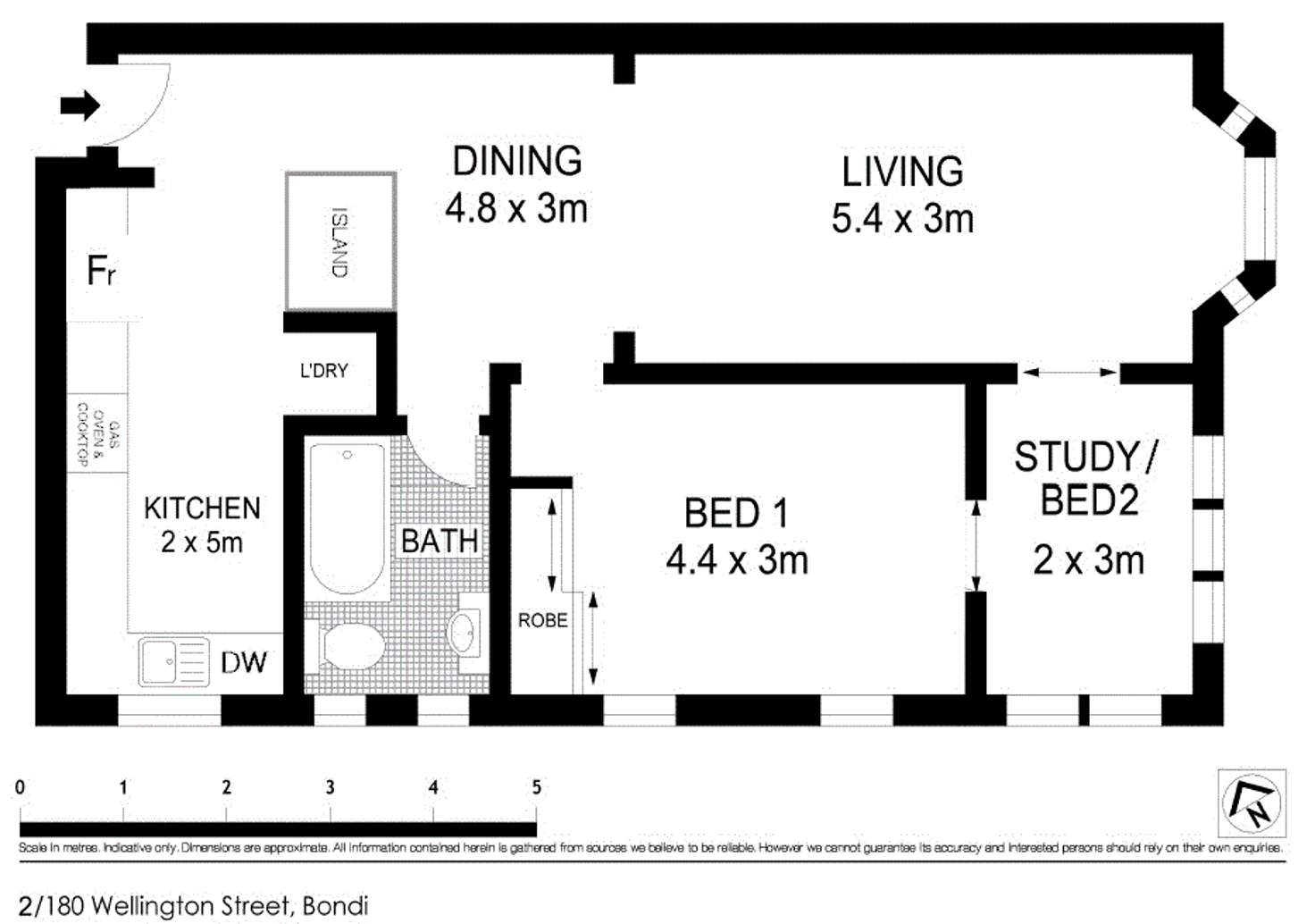 Floorplan of Homely unit listing, 2/180 Wellington Street, Bondi NSW 2026