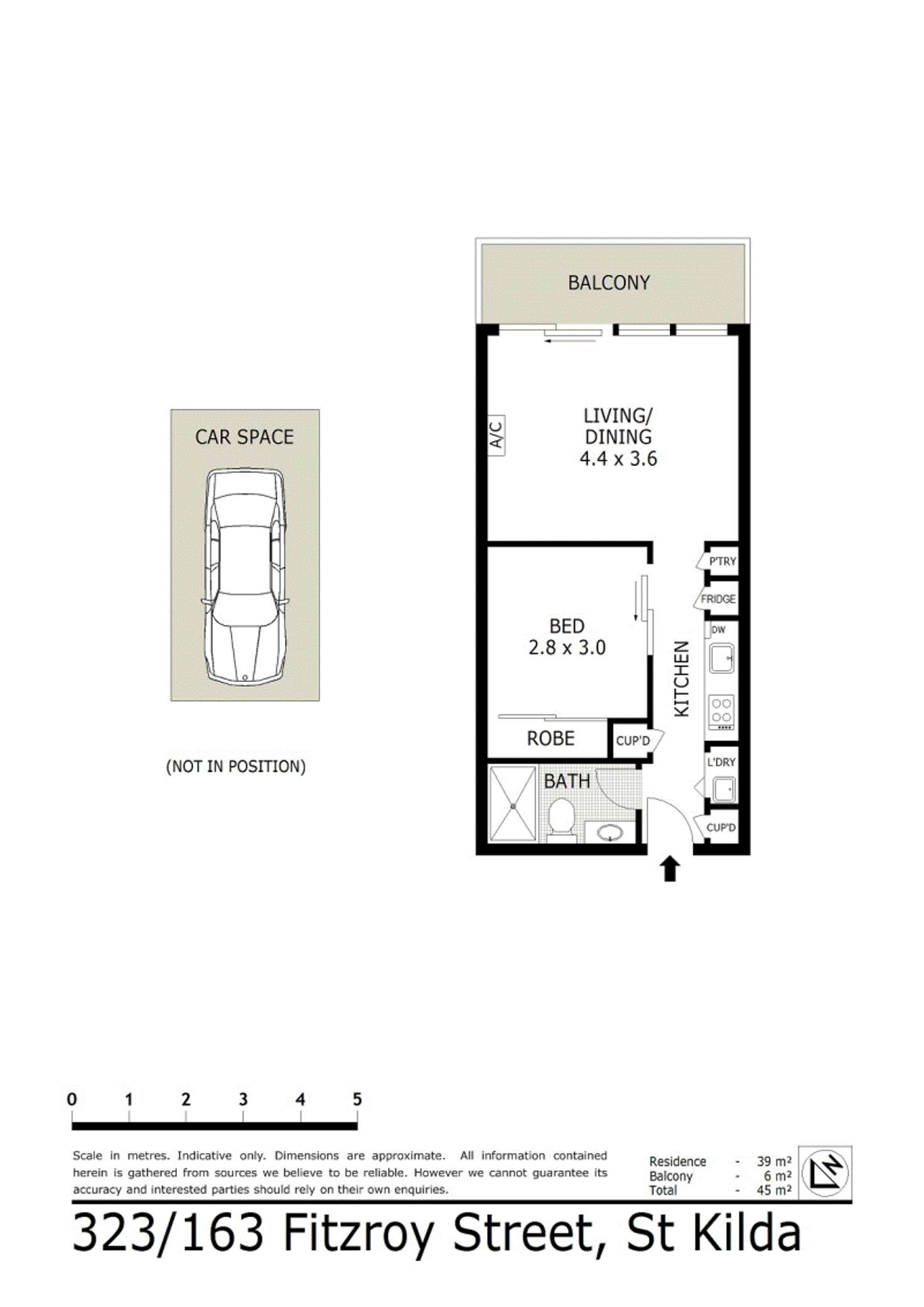 Floorplan of Homely apartment listing, 323/163 Fitzroy Street, St Kilda VIC 3182