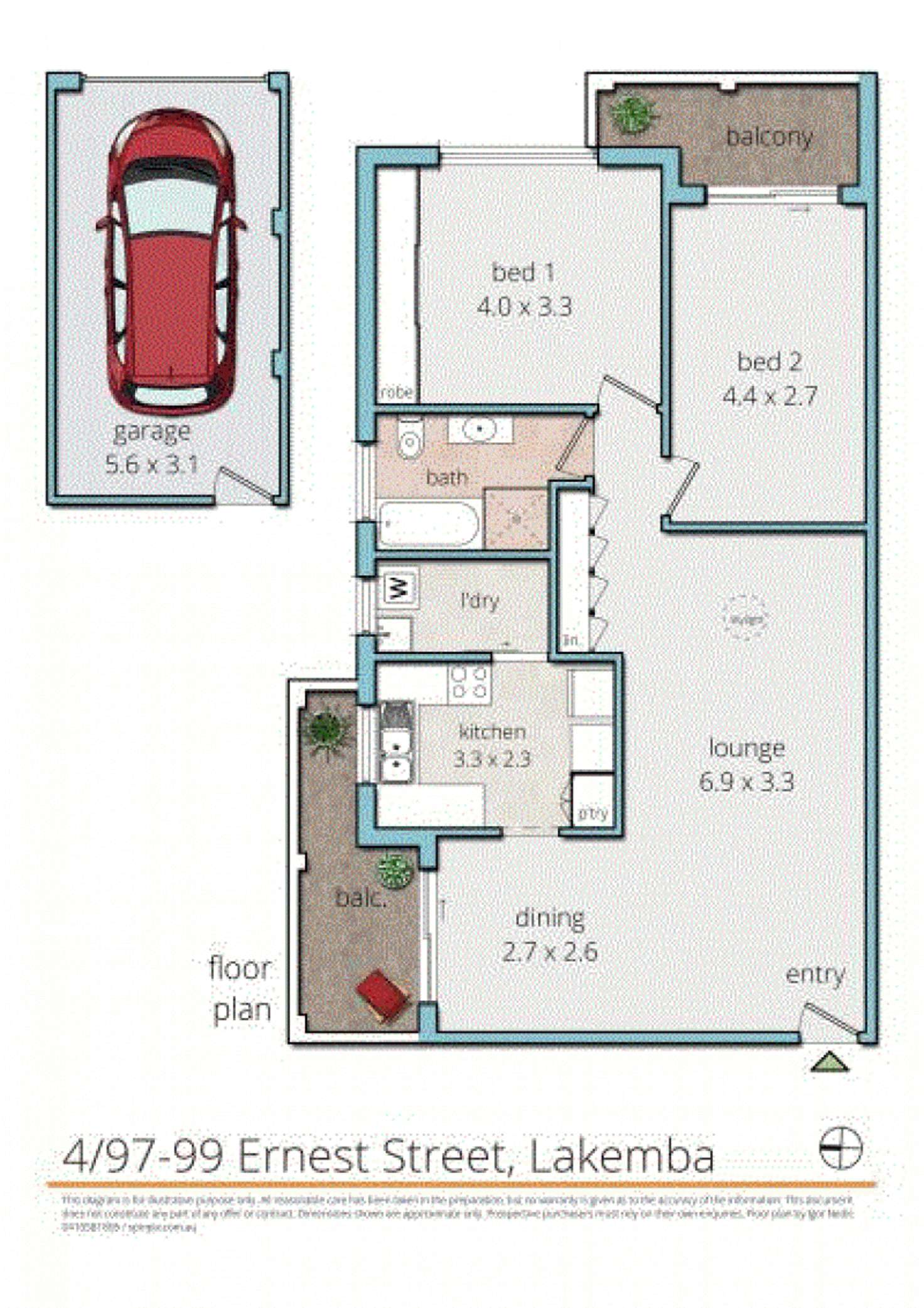 Floorplan of Homely apartment listing, 4/97-99 Ernest Street, Lakemba NSW 2195