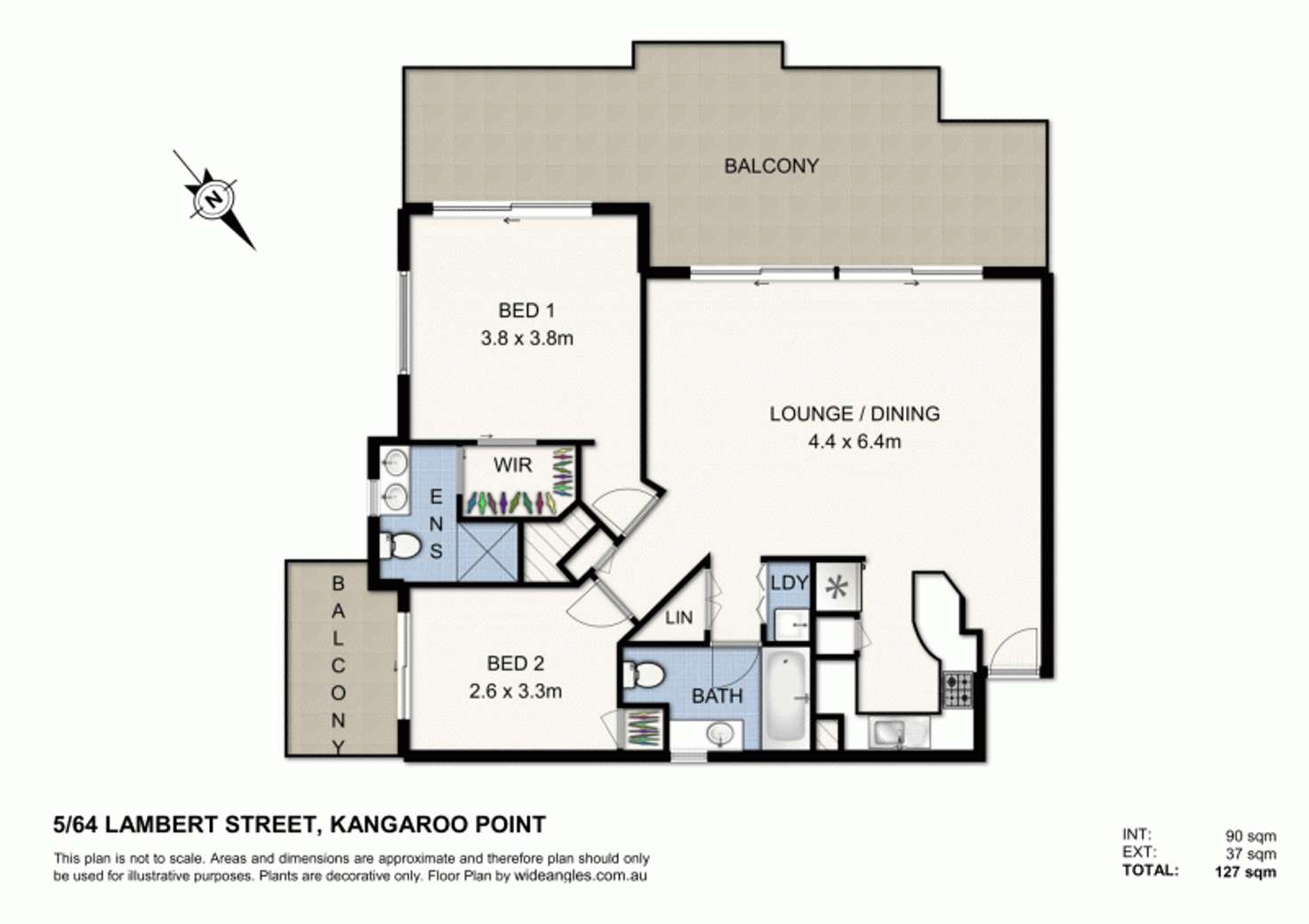 Floorplan of Homely apartment listing, 64 Lambert Street, Kangaroo Point QLD 4169