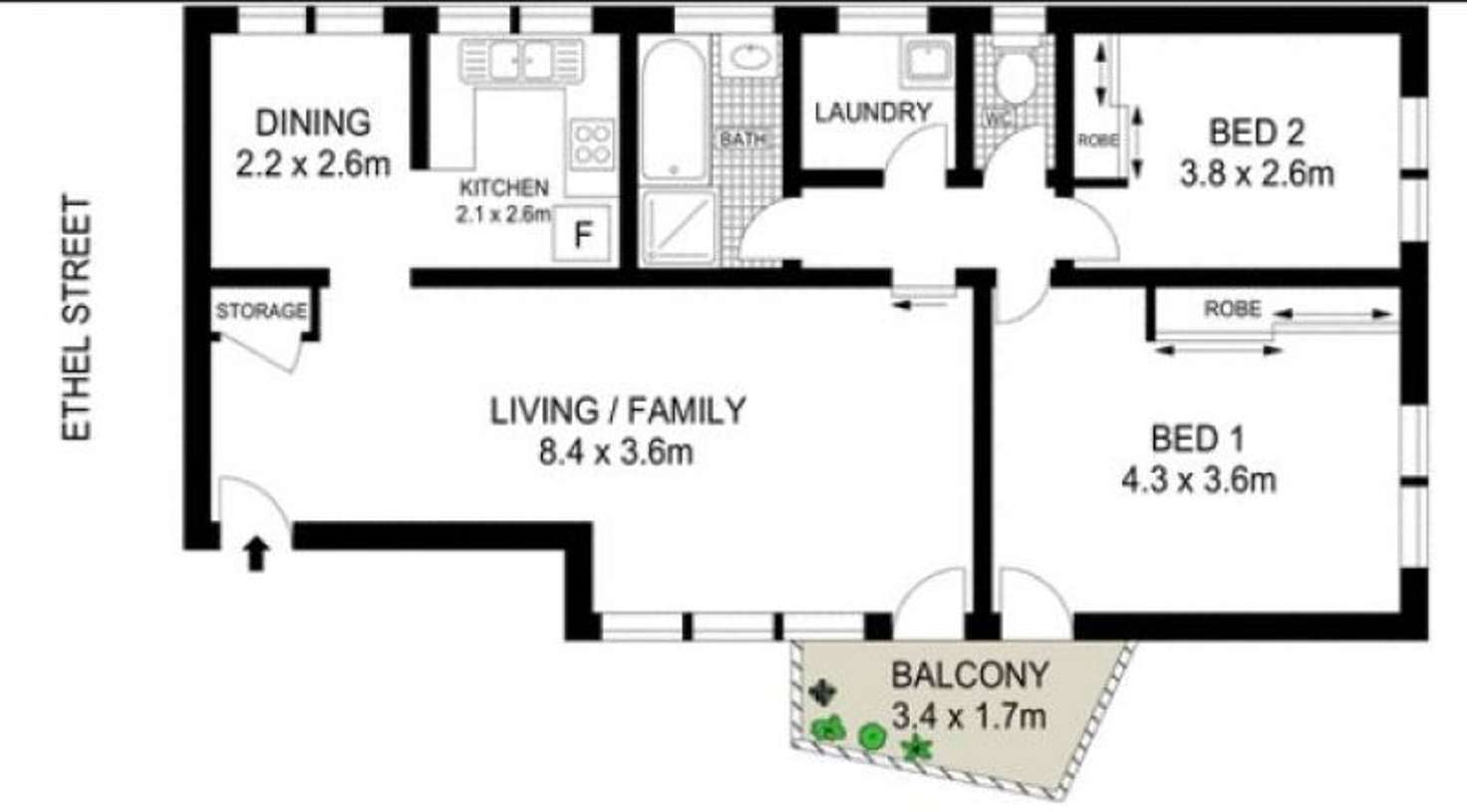 Floorplan of Homely unit listing, 7/30-32 Ethel Street, Eastwood NSW 2122