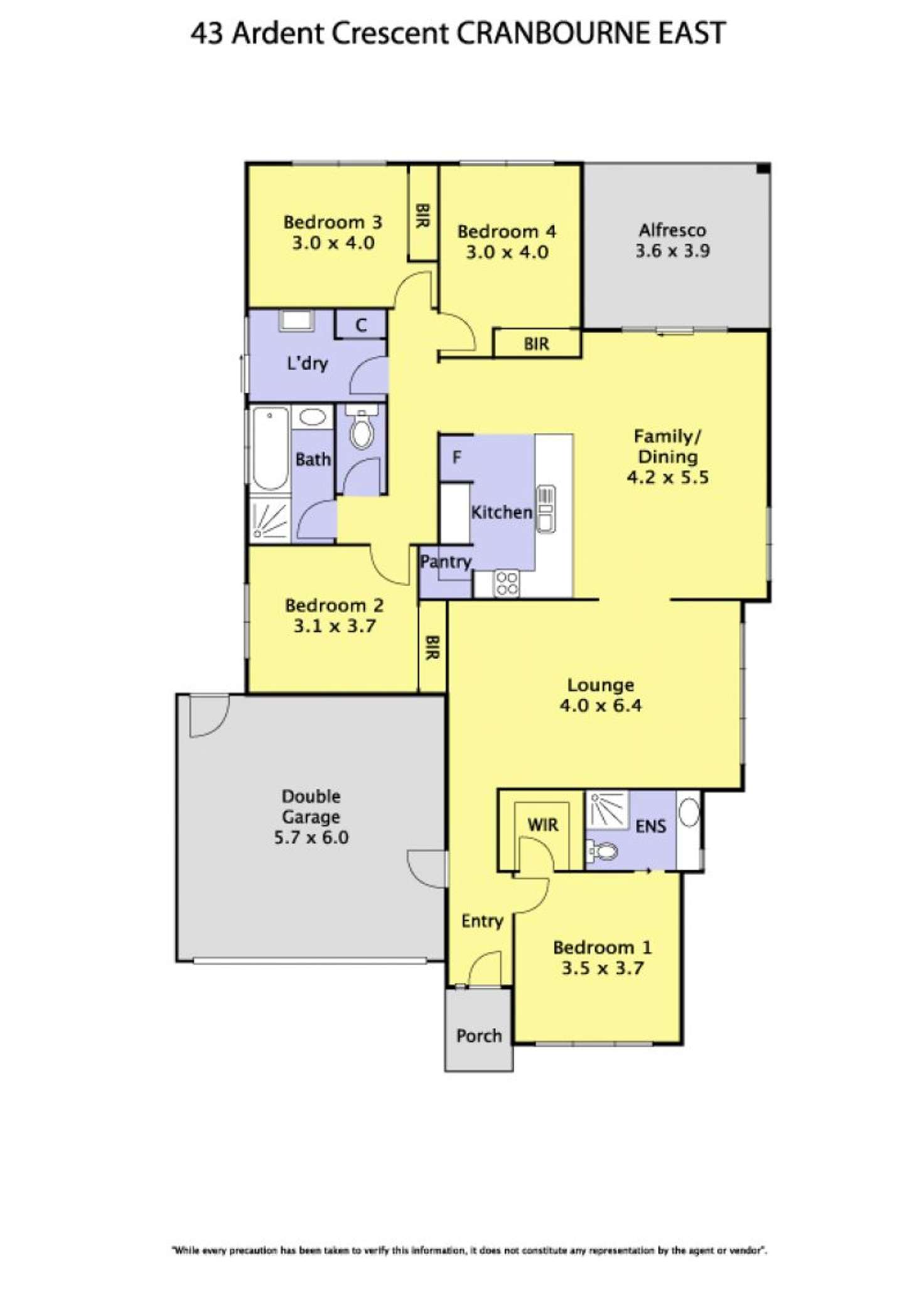 Floorplan of Homely house listing, 43 Ardent Crescent, Cranbourne East VIC 3977