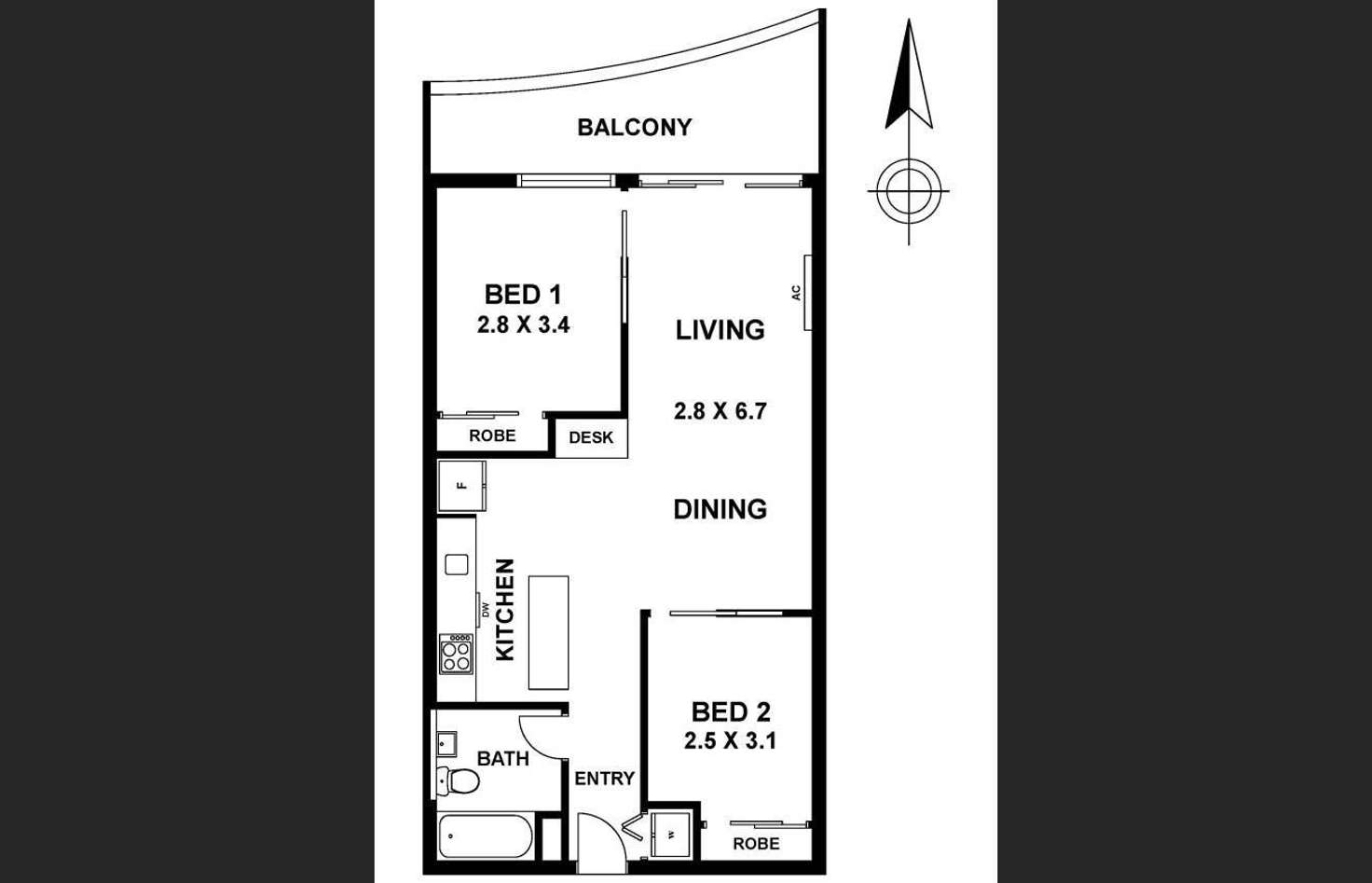 Floorplan of Homely apartment listing, 720/38 Mount Alexander Road, Travancore VIC 3032