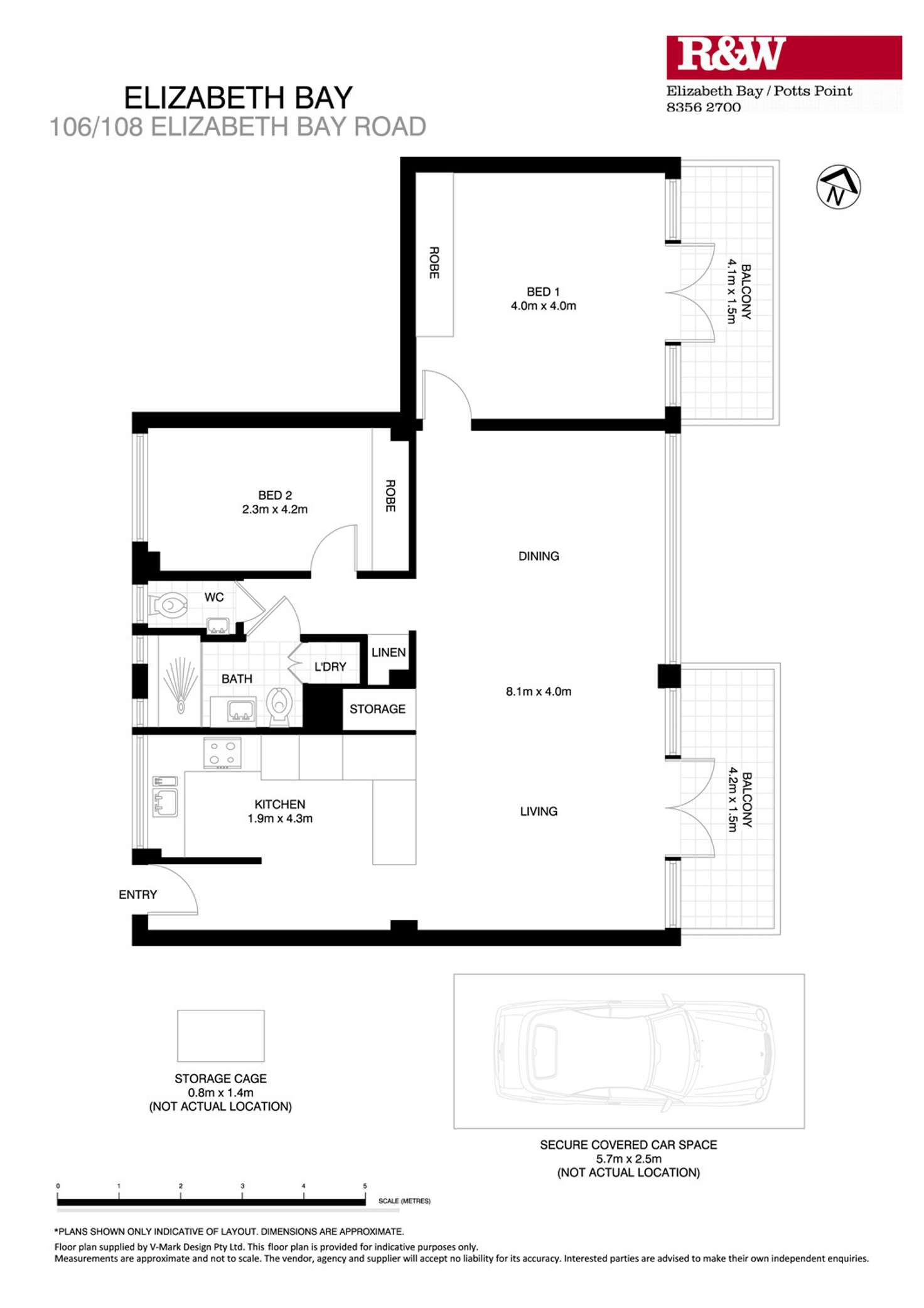Floorplan of Homely apartment listing, 106/108 Elizabeth Bay Road, Elizabeth Bay NSW 2011