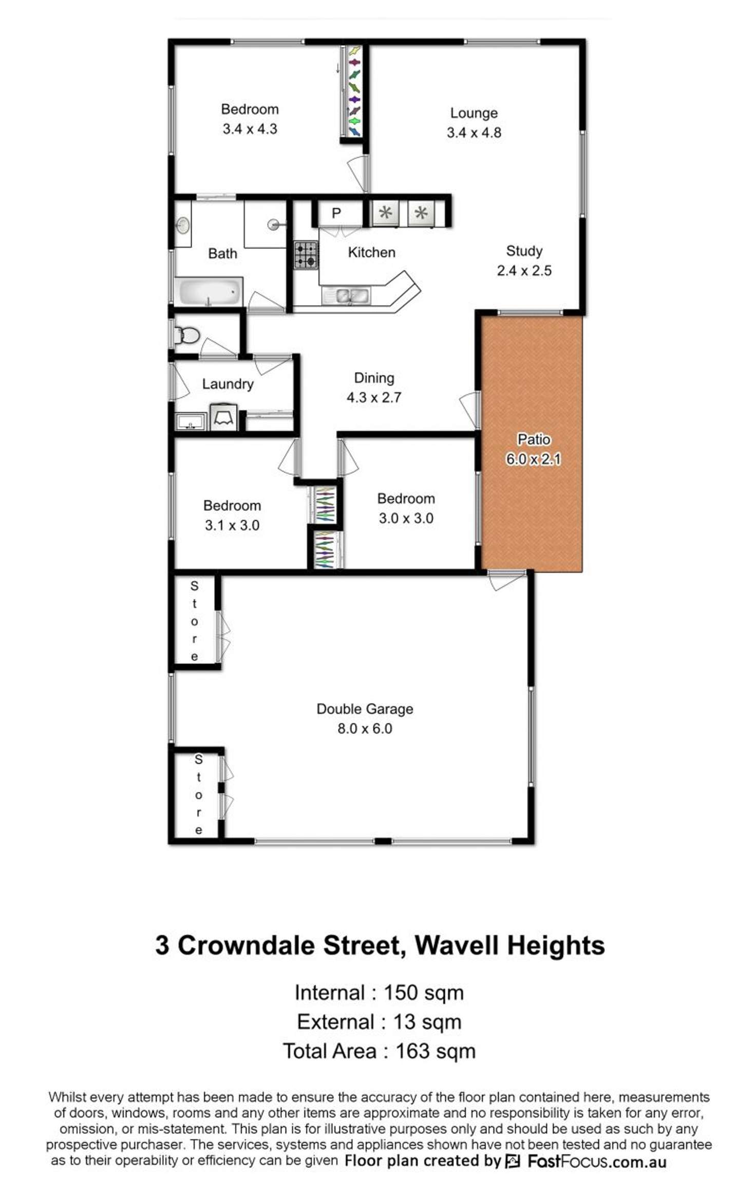 Floorplan of Homely house listing, 3 Crowndale Street, Wavell Heights QLD 4012