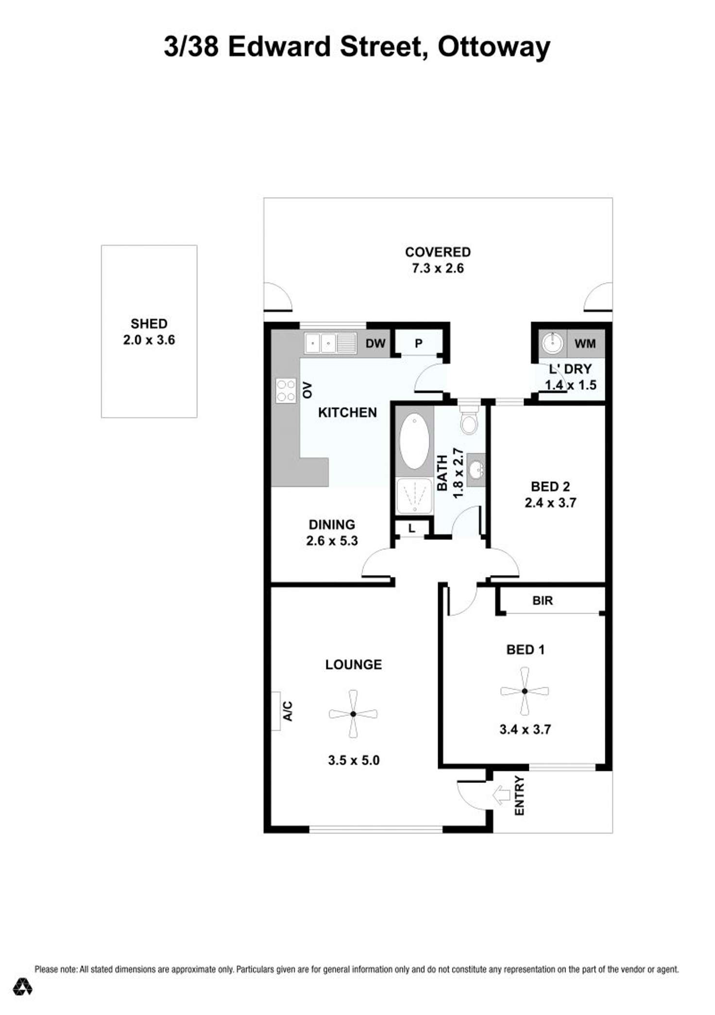 Floorplan of Homely unit listing, 3/83 Edward Street, Ottoway SA 5013