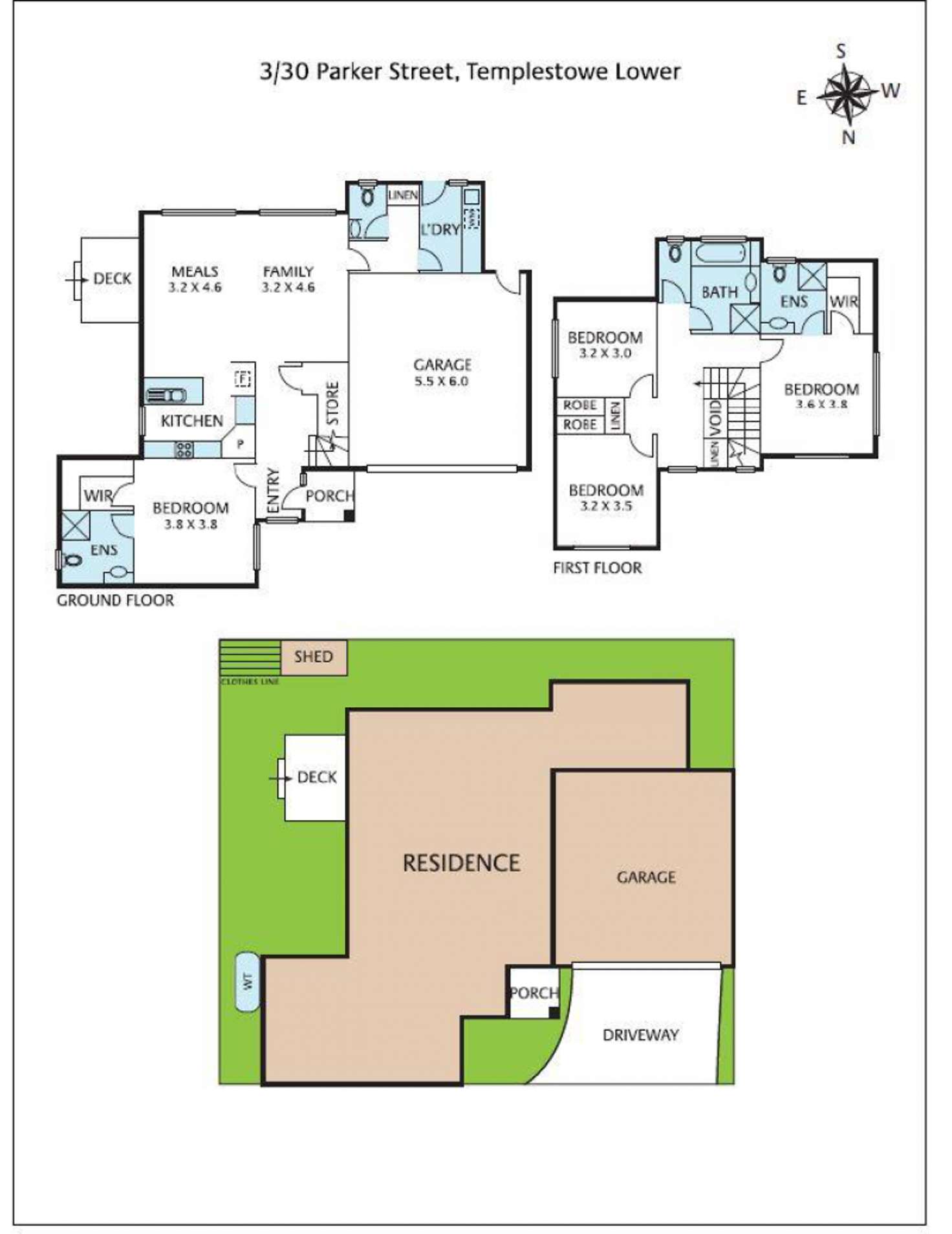 Floorplan of Homely townhouse listing, 3/30 Parker Street, Templestowe Lower VIC 3107