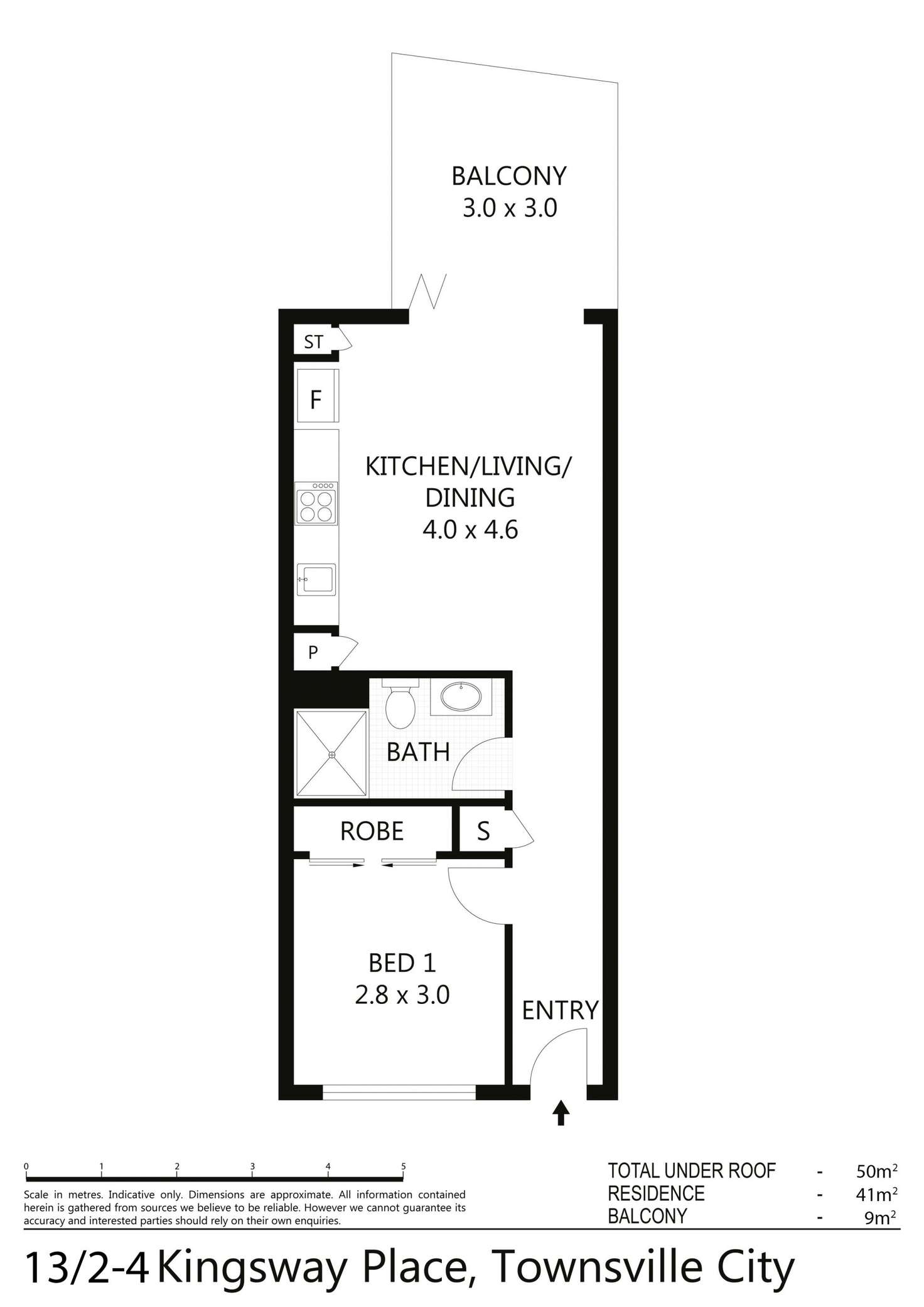 Floorplan of Homely apartment listing, 13/2-4 Kingsway Place, Townsville City QLD 4810