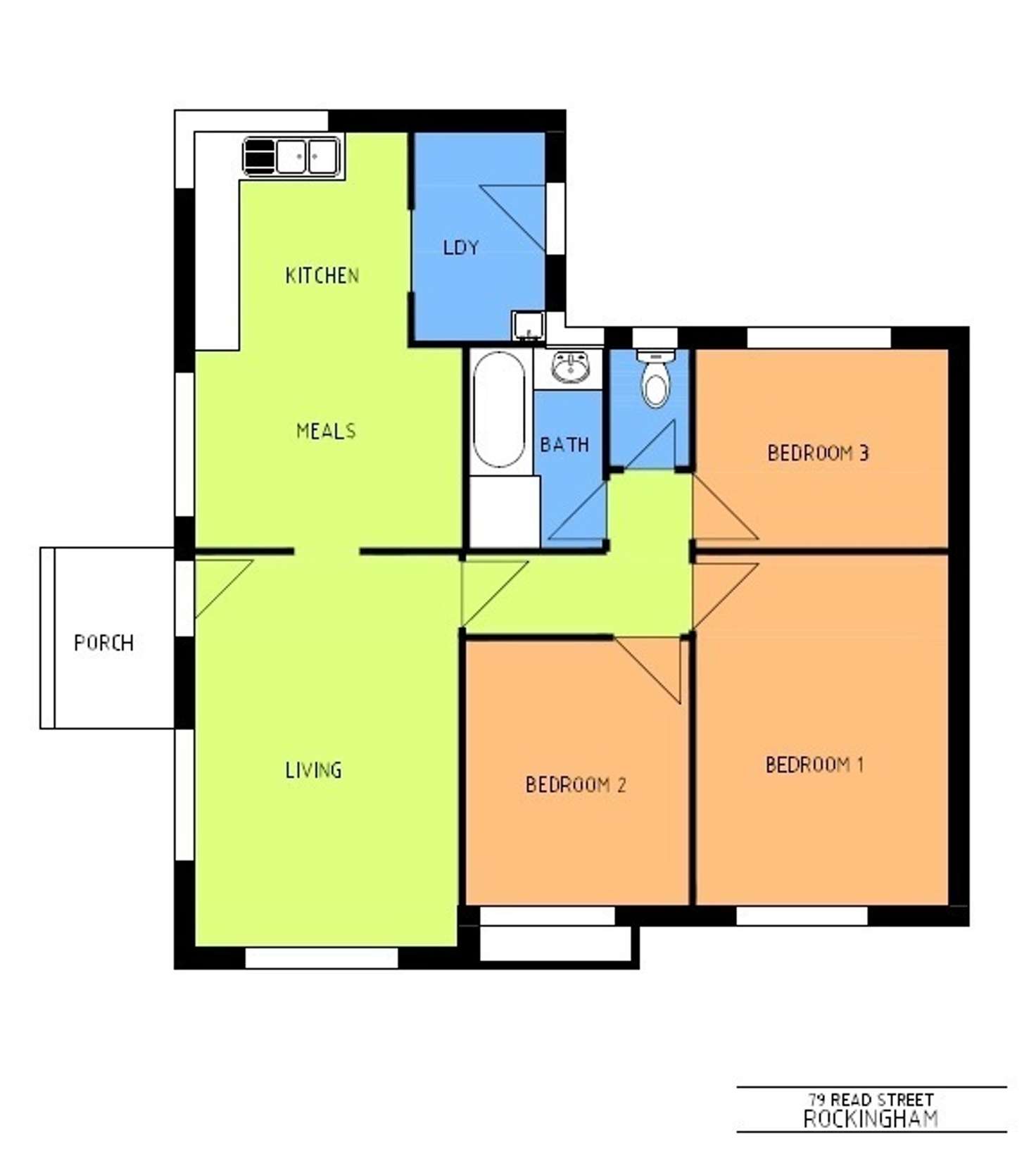 Floorplan of Homely house listing, 79 Read Street, Rockingham WA 6168