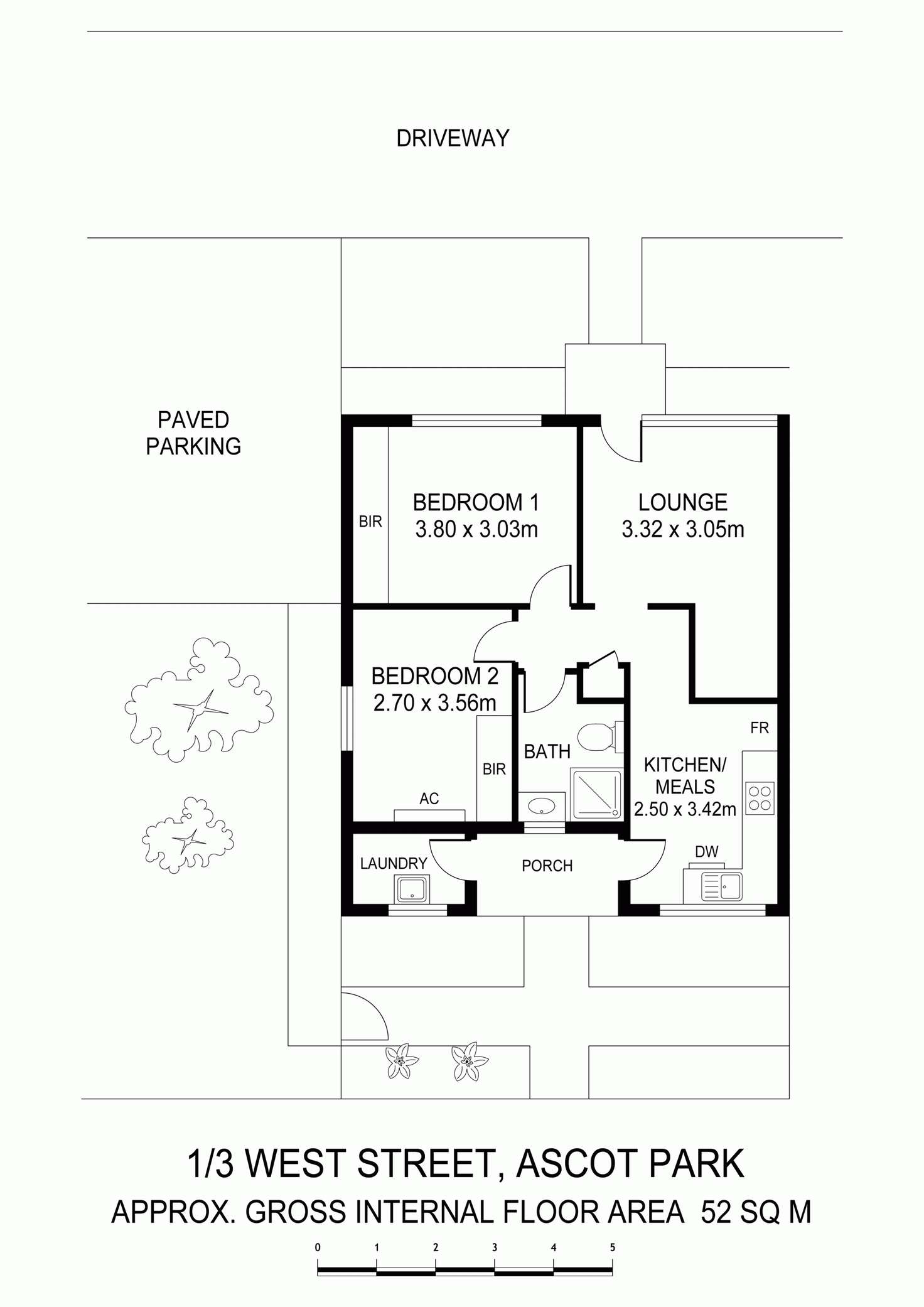 Floorplan of Homely semiDetached listing, 1/3 West Street, Ascot Park SA 5043