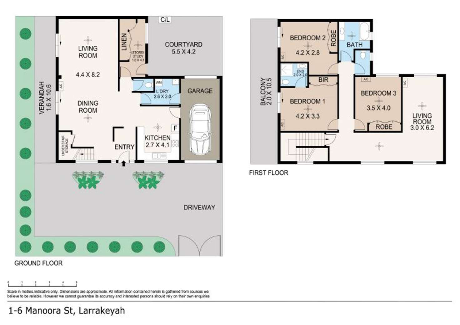 Floorplan of Homely townhouse listing, 1/6 Manoora Street, Larrakeyah NT 820