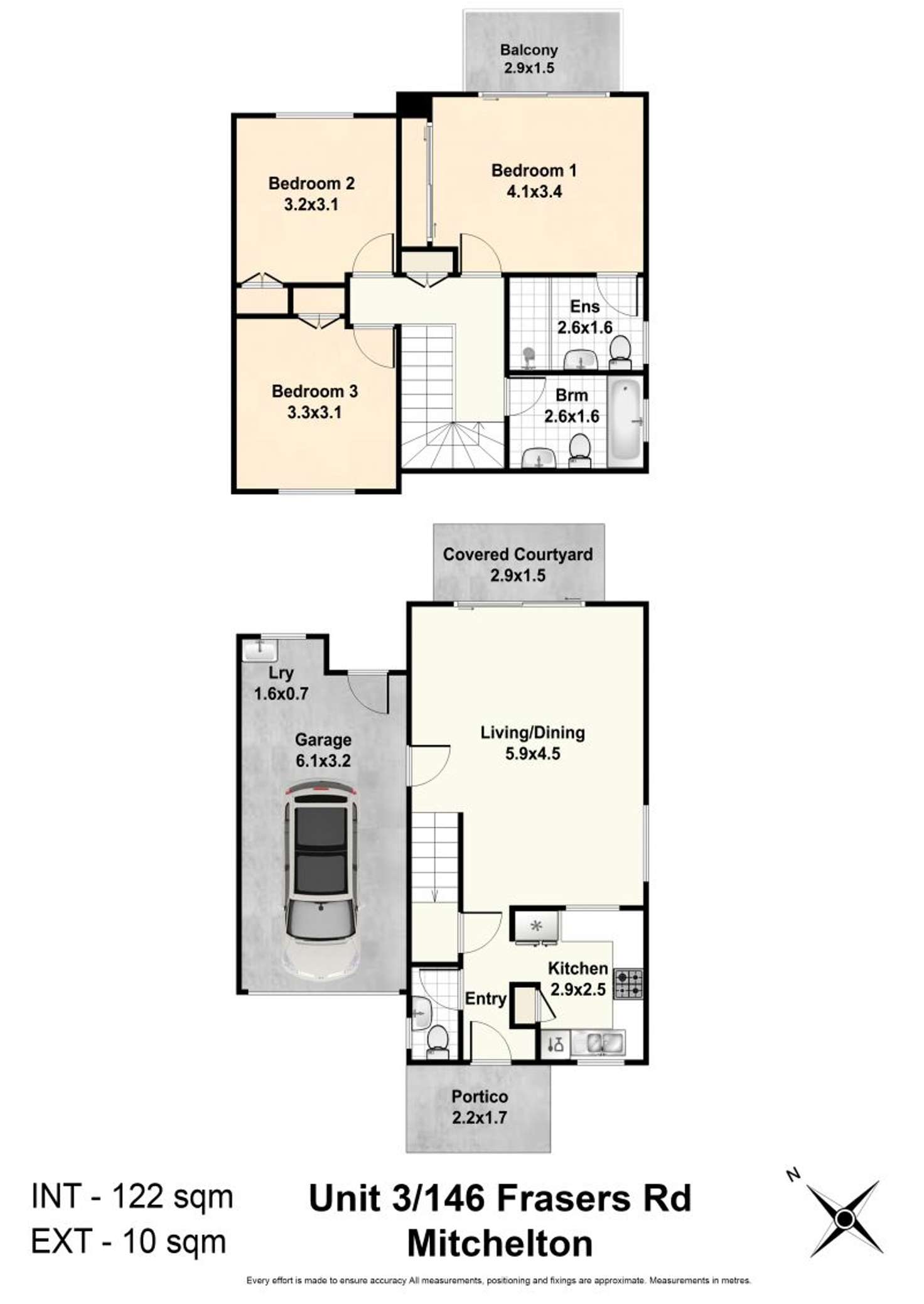 Floorplan of Homely townhouse listing, 3/146 Frasers Road, Mitchelton QLD 4053