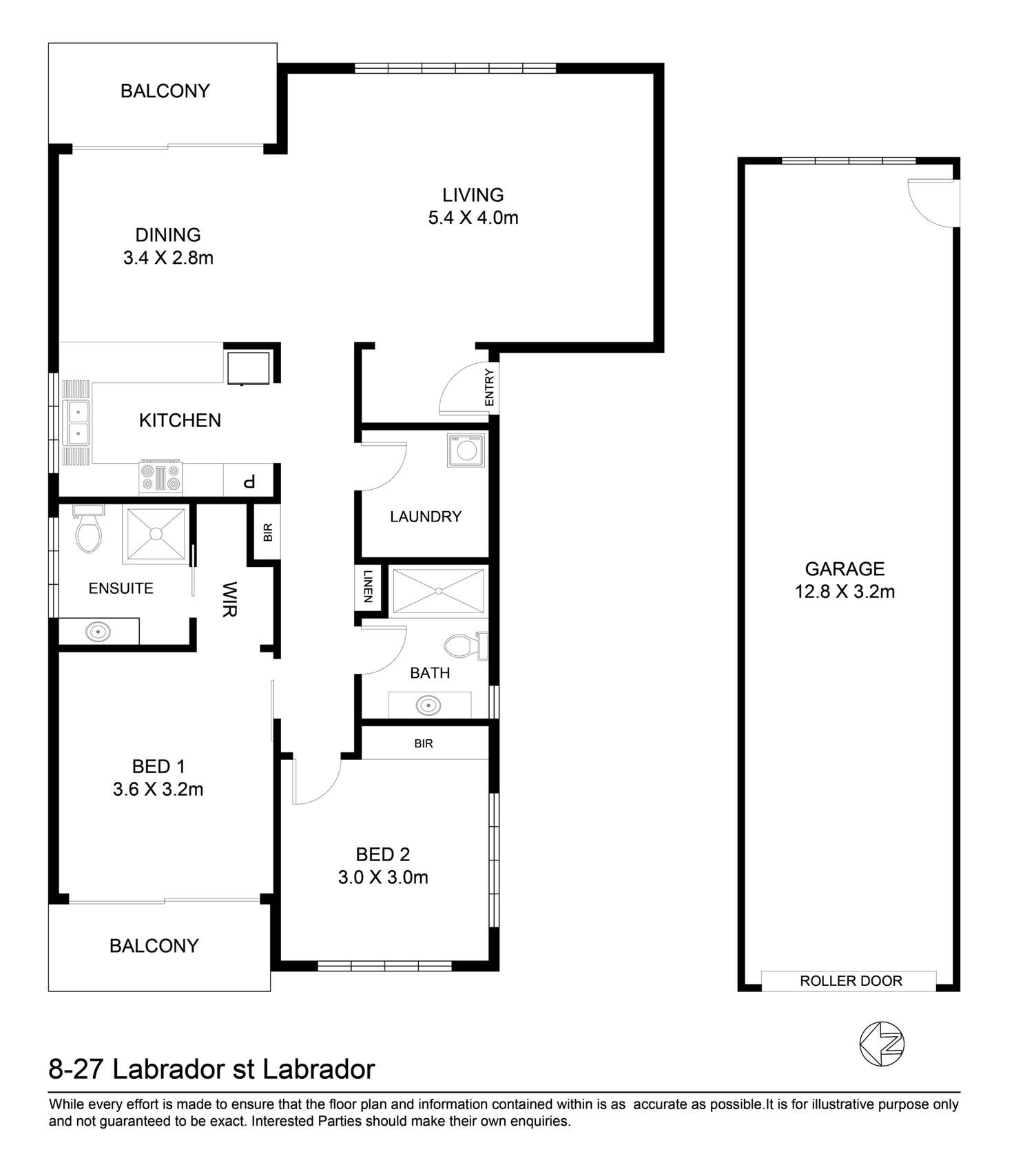 Floorplan of Homely unit listing, 8/27 Labrador St, Labrador QLD 4215