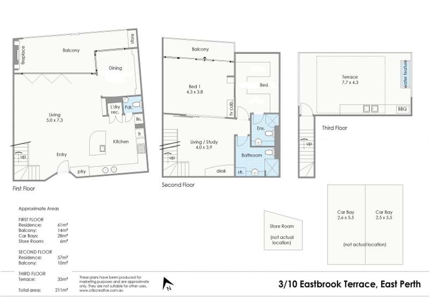 Floorplan of Homely apartment listing, 3/10 Eastbrook Tce, East Perth WA 6004