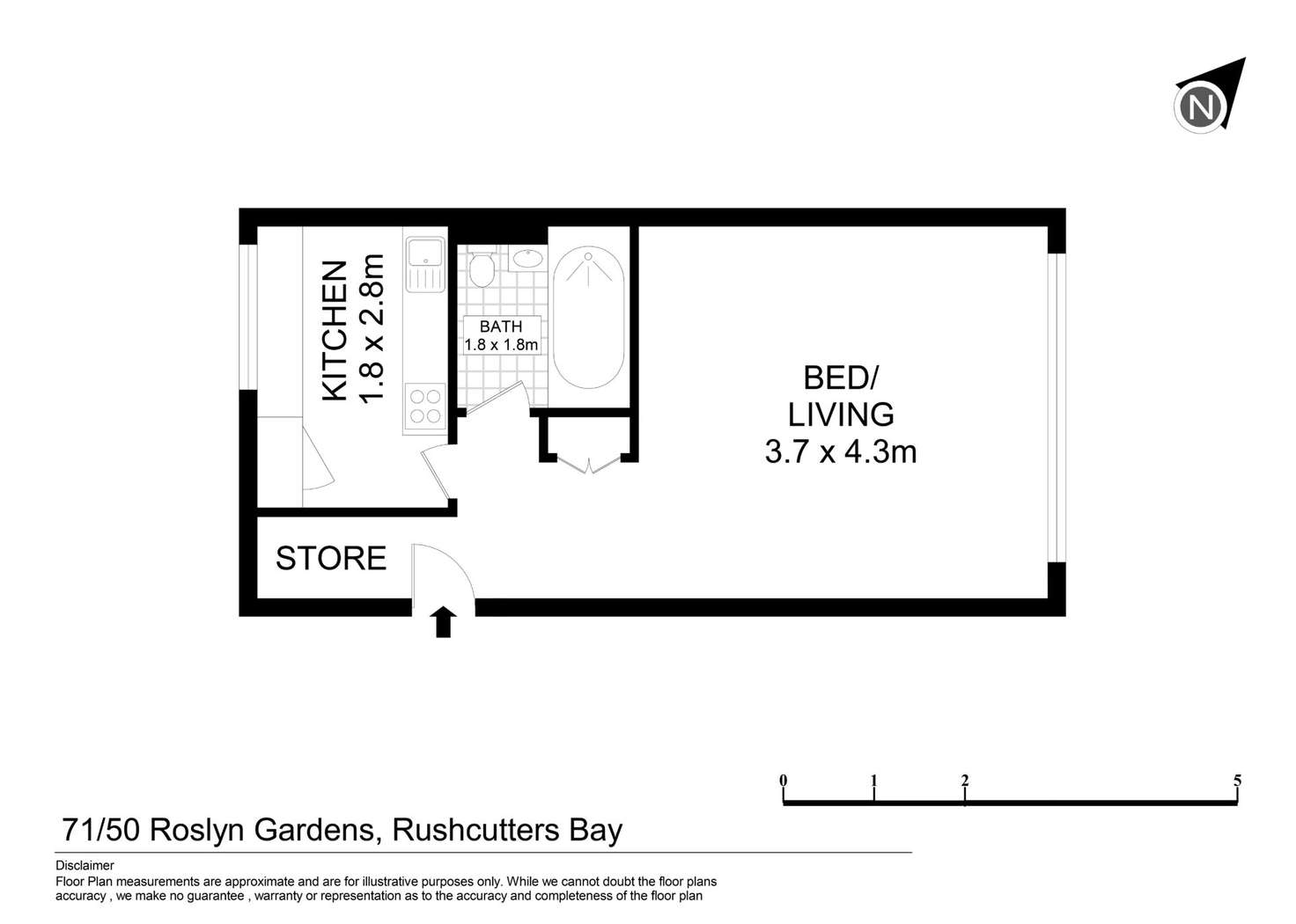 Floorplan of Homely studio listing, 71/50 Roslyn Gardens, Elizabeth Bay NSW 2011