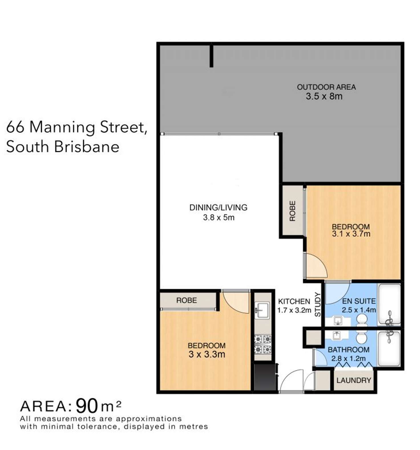 Floorplan of Homely apartment listing, 401/66 Manning Street, South Brisbane QLD 4101