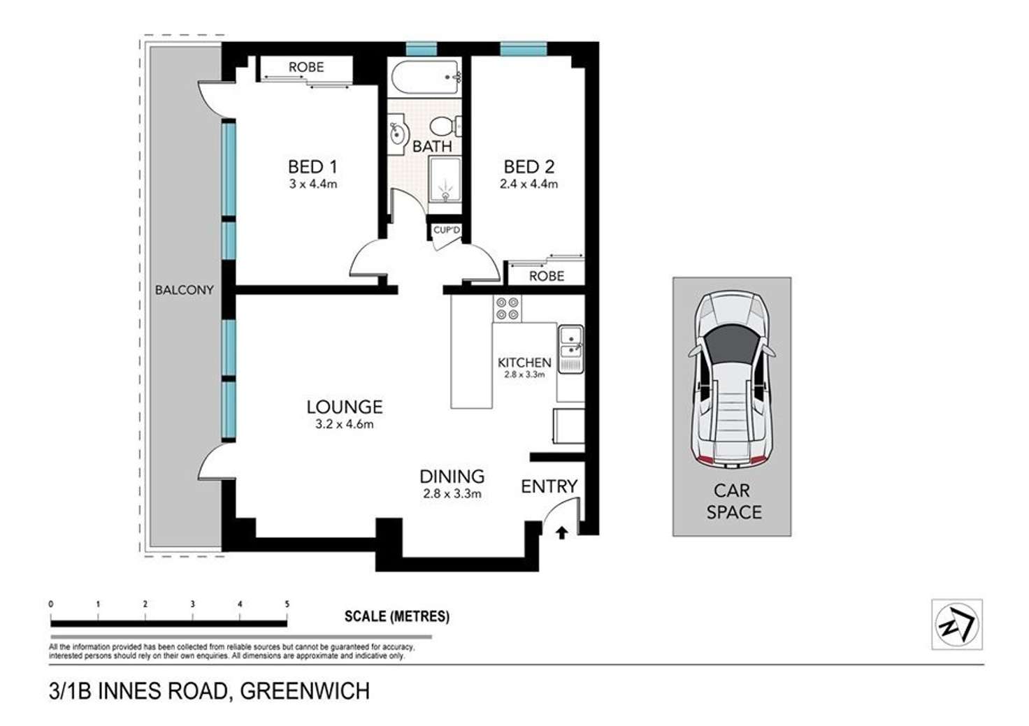 Floorplan of Homely apartment listing, 3/1B Innes road, Greenwich NSW 2065