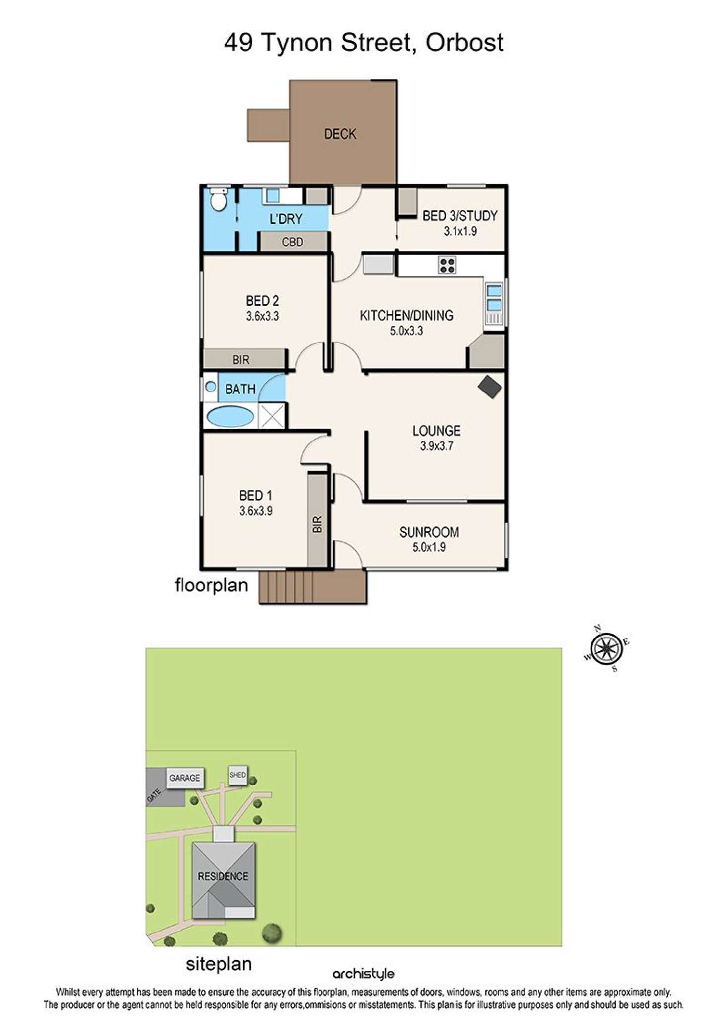 Floorplan of Homely house listing, 49 Tynon Street, Orbost VIC 3888