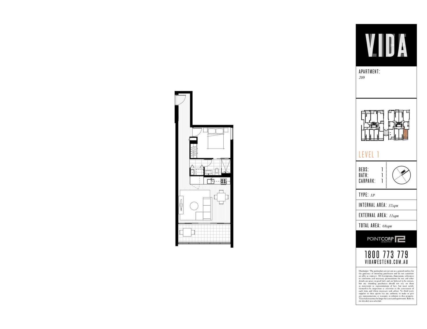 Floorplan of Homely apartment listing, 209/21 Buchanan Street, West End QLD 4101