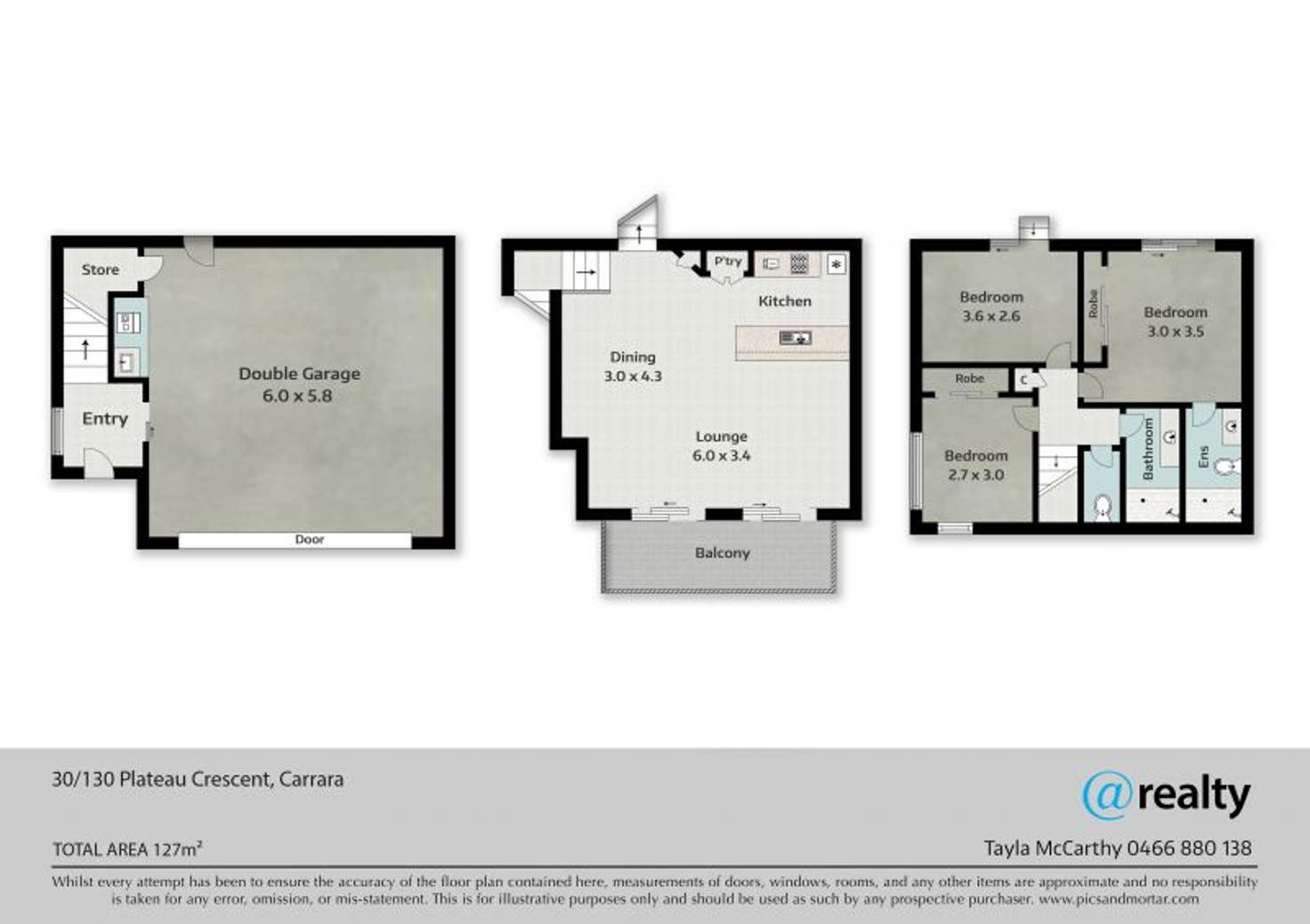 Floorplan of Homely townhouse listing, 30/130 Plateau Crescent, Carrara QLD 4211