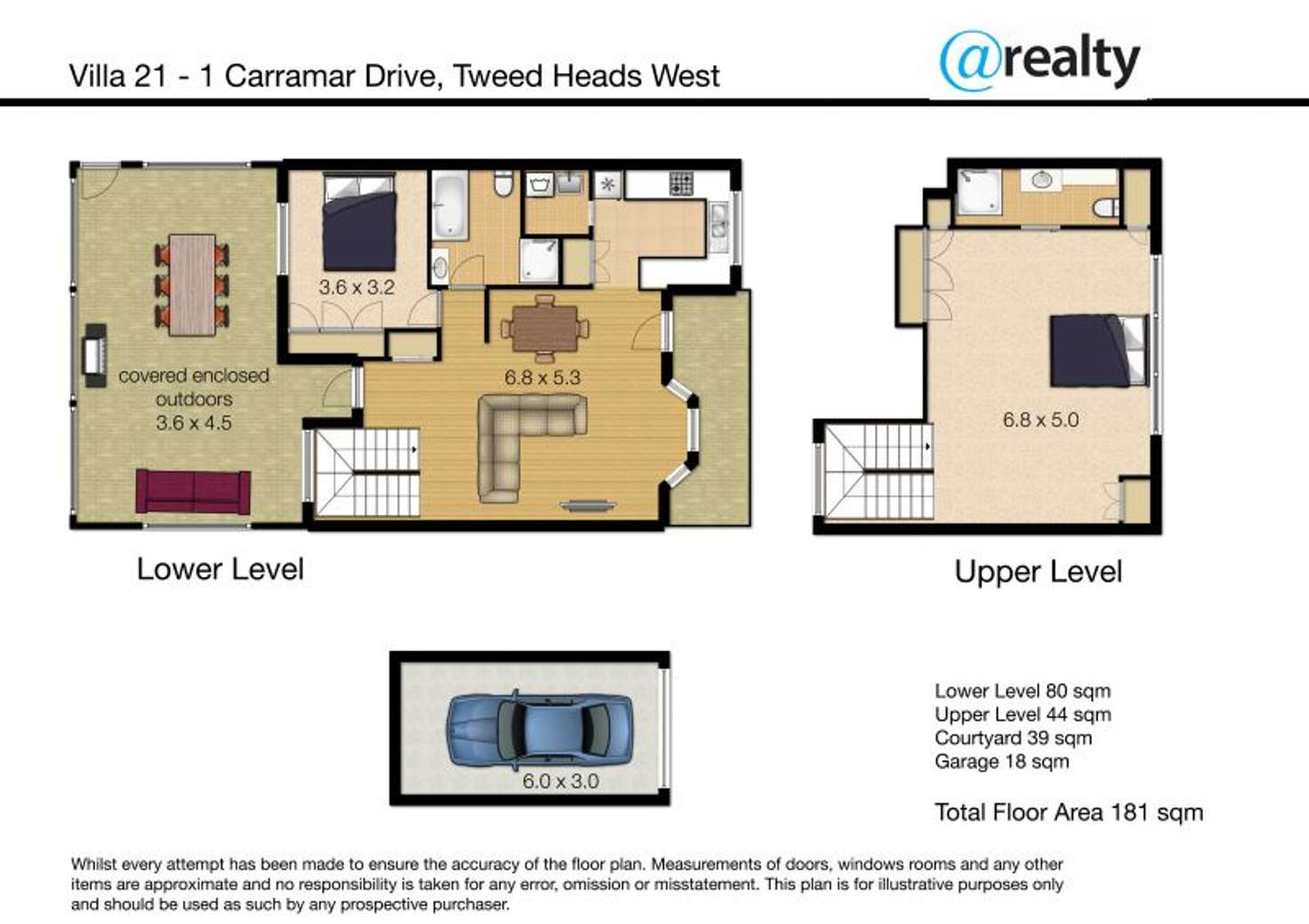 Floorplan of Homely townhouse listing, 21/1 Carramar Drive, Tweed Heads West NSW 2485