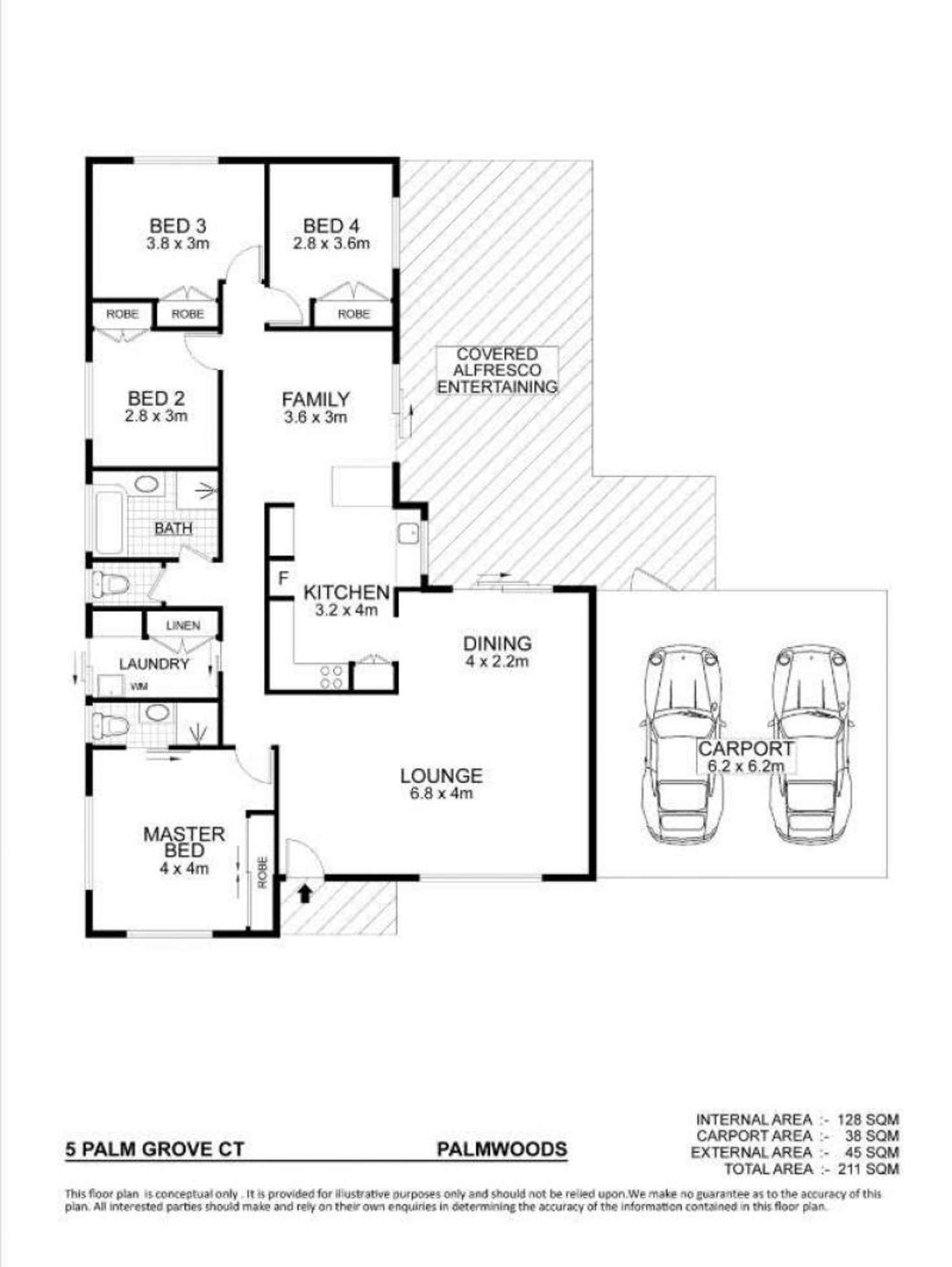 Floorplan of Homely house listing, 5 Palm Grove Court, Palmwoods QLD 4555
