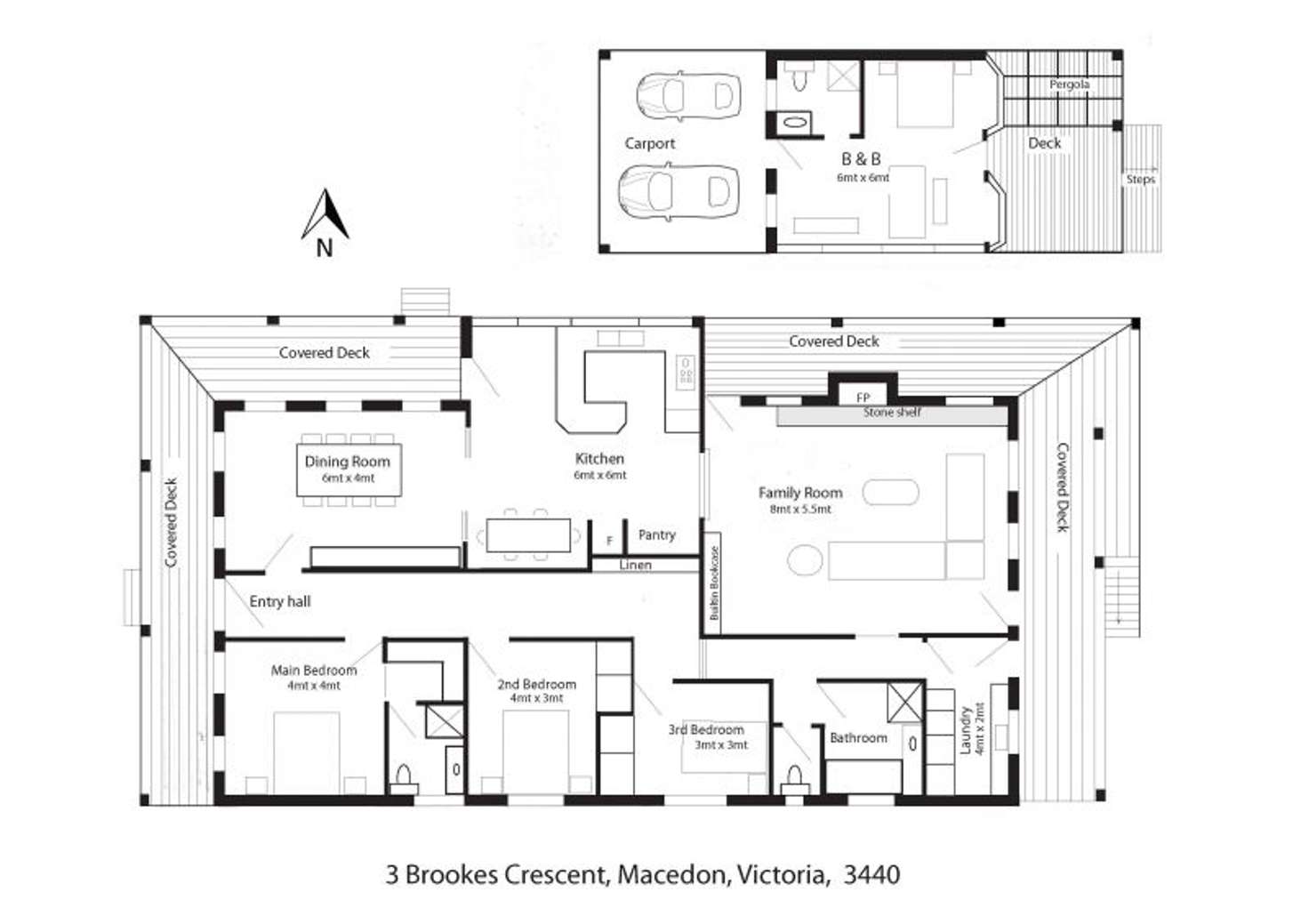 Floorplan of Homely house listing, 3 Brookes Crescent, Macedon VIC 3440