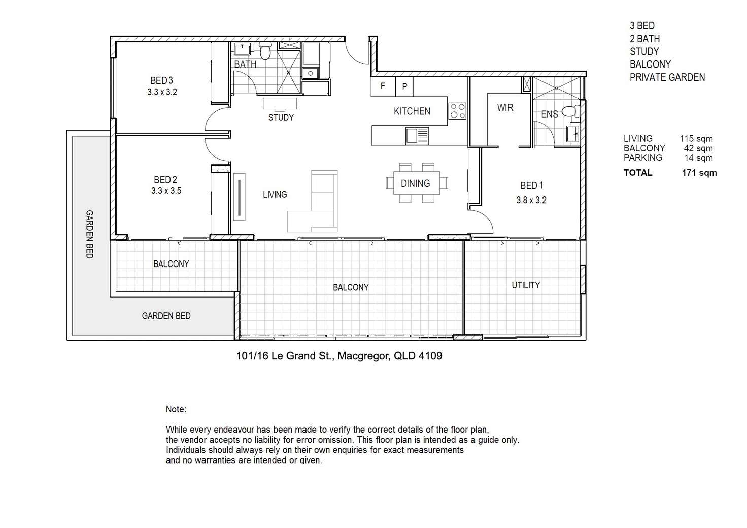 Floorplan of Homely apartment listing, 101/16 Le Grand Street, Macgregor QLD 4109