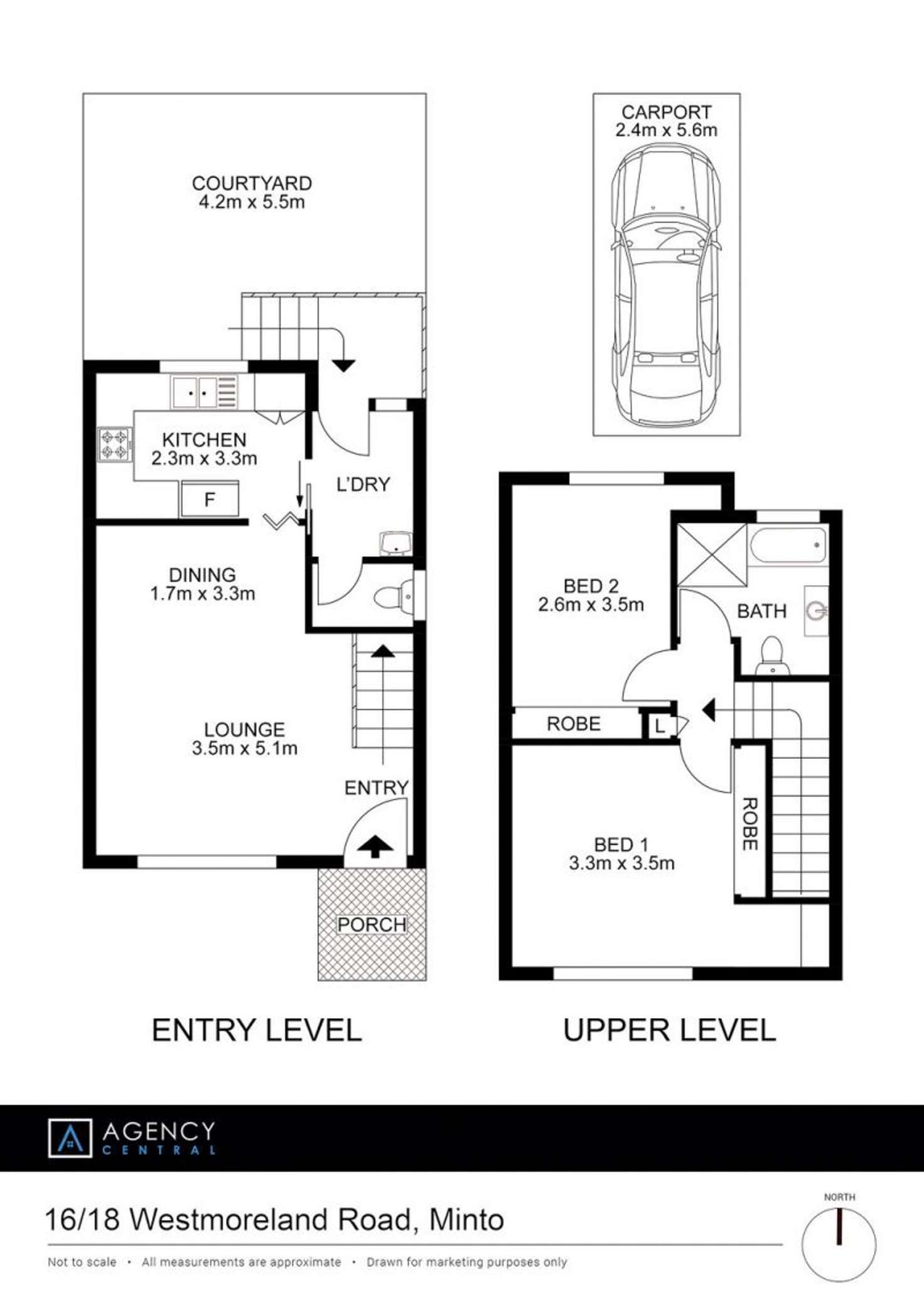 Floorplan of Homely townhouse listing, 18 Westmoreland Road, Minto NSW 2566